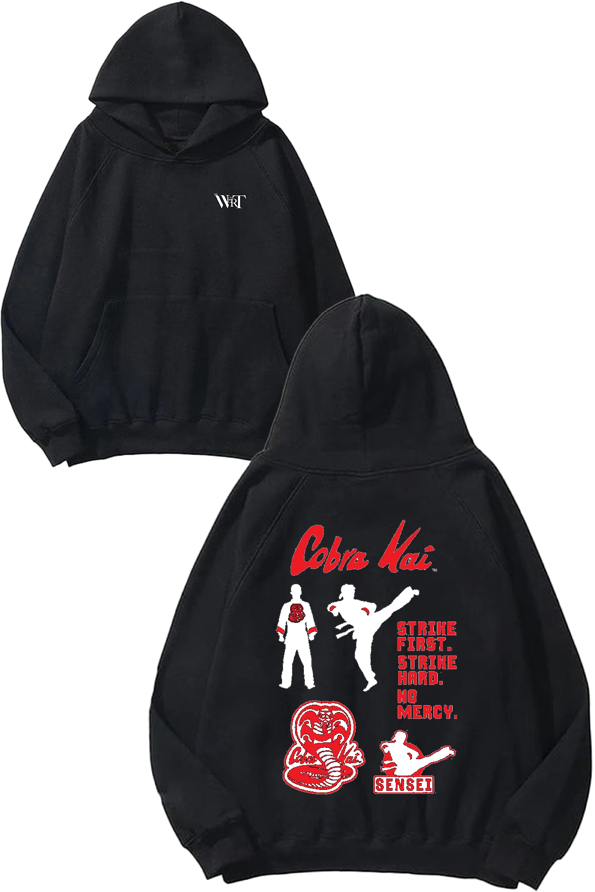 THEWERT Cobra Kai 1 Design Back Printed Black Hooded Sweatshirt
