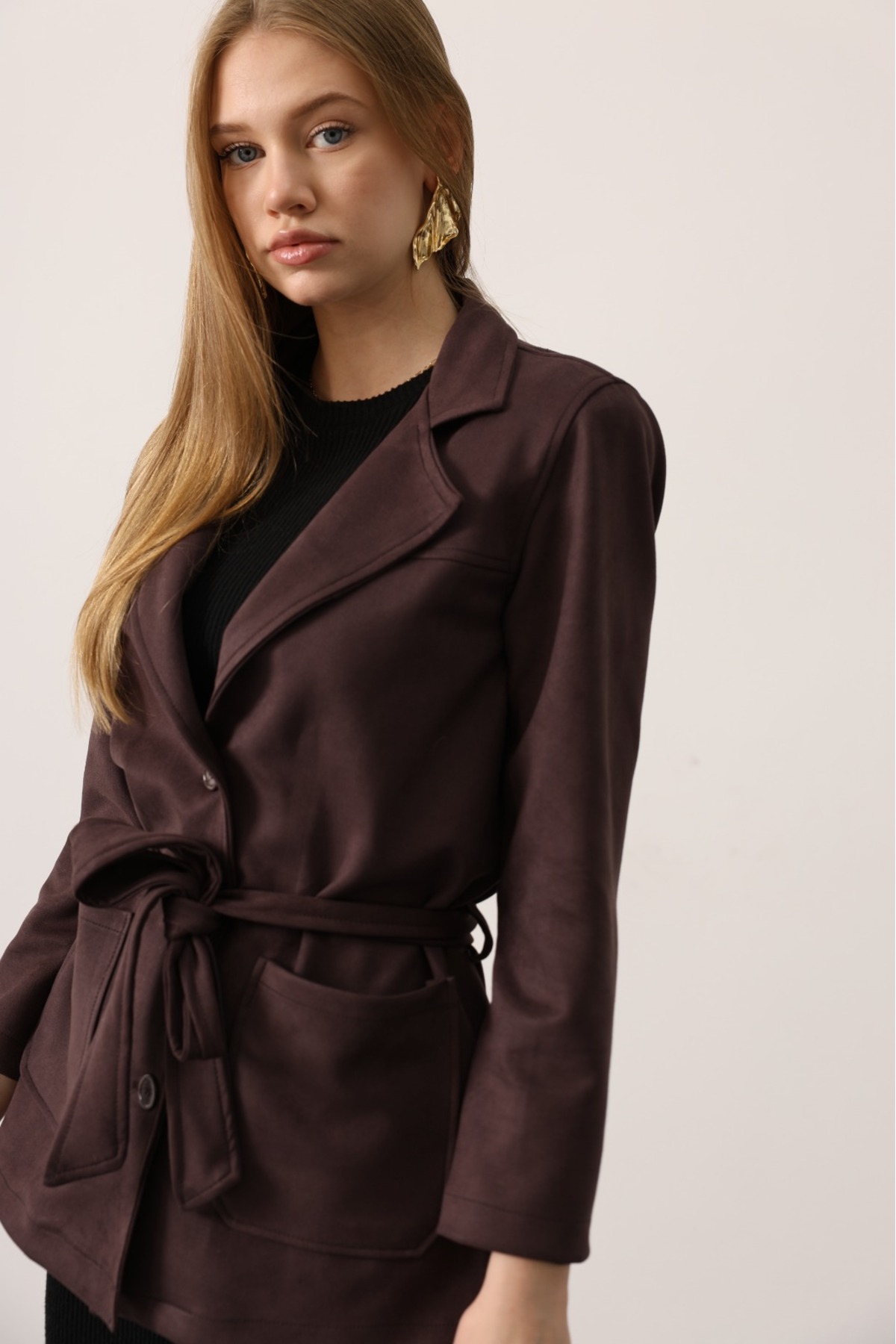 İldies store  süet bağlamalı yeni sezon ceket - Görsel 3