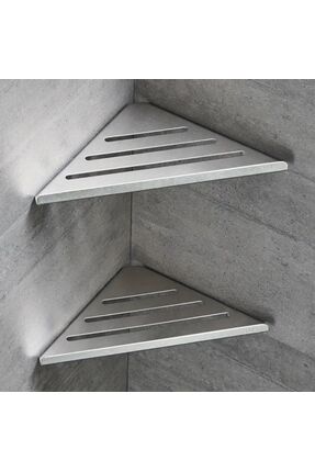 Güneş Krom Dekorasyon GKD 2 Adet Üçgen Paslanmaz Çelik Banyo Köşeliği Rafı , ...