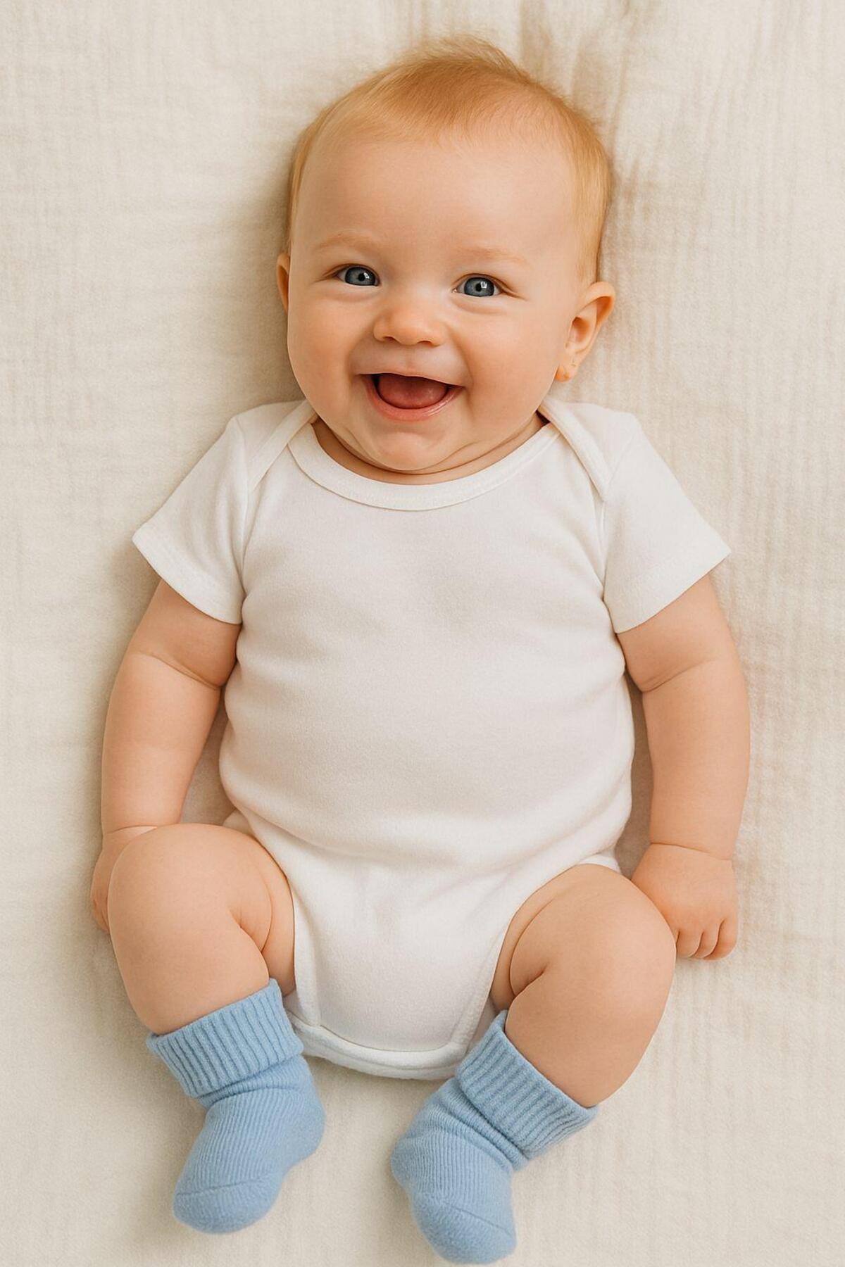 Pico Baby Organik Pamuk Unisex 5'li Kutulu Premium Yeni Doğan Bebek Çorabı fotoğrafı 2 (önizleme)