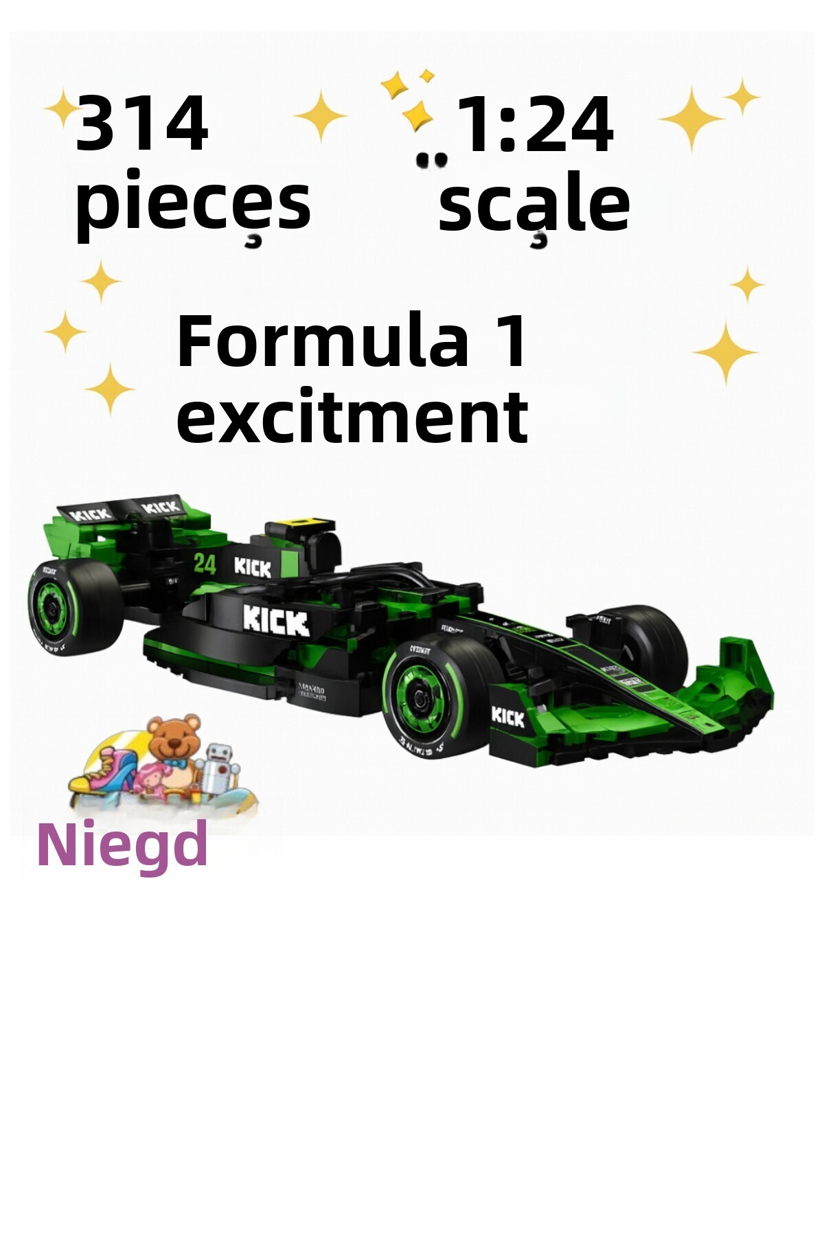 ماشین مسابقه‌ای فرمول ۱ – ست اسباب‌بازی بلوکی ۳۱۴ تکه (مقیاس ۱:۲۴)