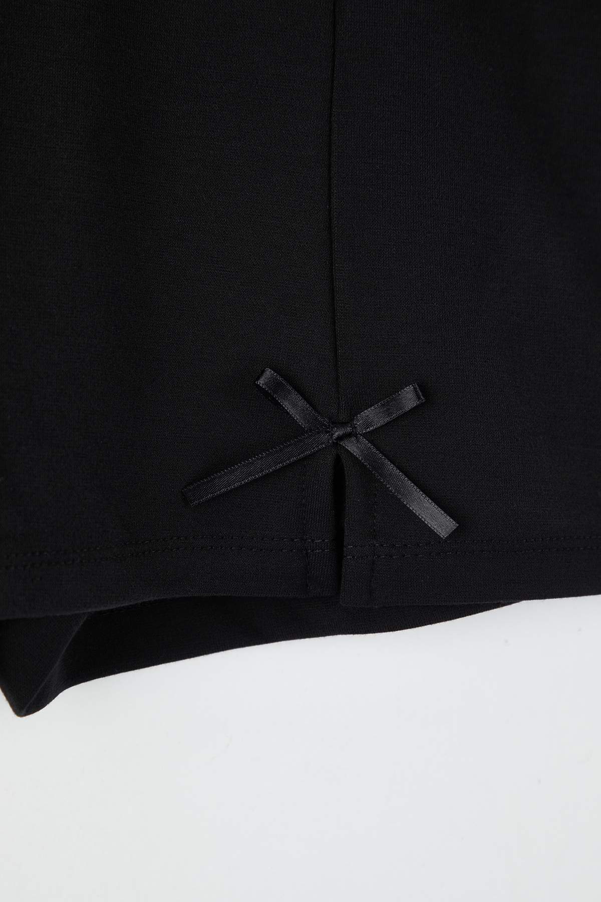 Trendyolmilla  Siyah Kısa Örme Büyük Beden Şort Etek TBBAW26AZ00038 - Görsel 7