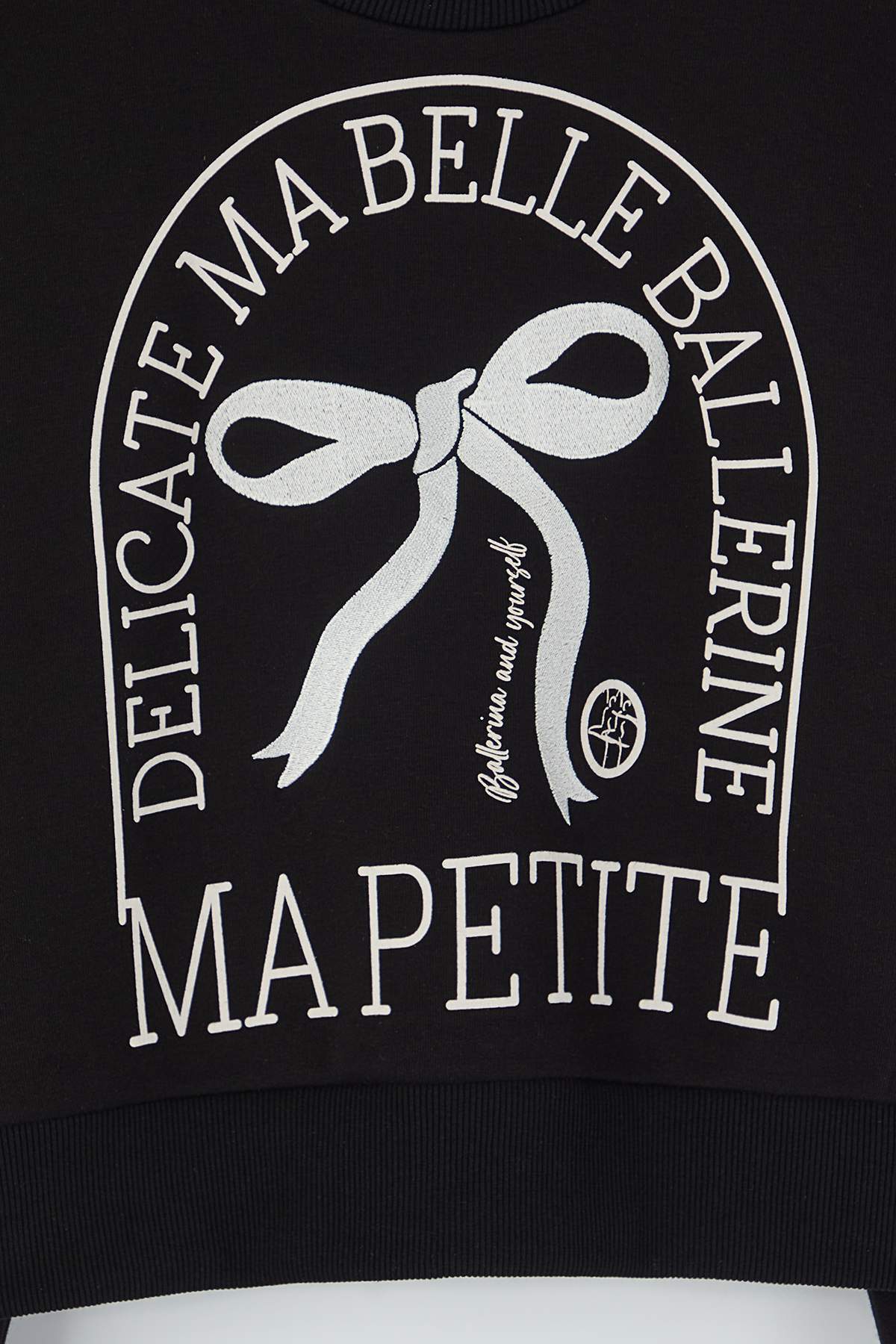 Trendyolmilla  Teen Siyah Baskılı Regular/Normal Kalıp Örme Sweatshirt TWOAW26SW00189 - Görsel 6