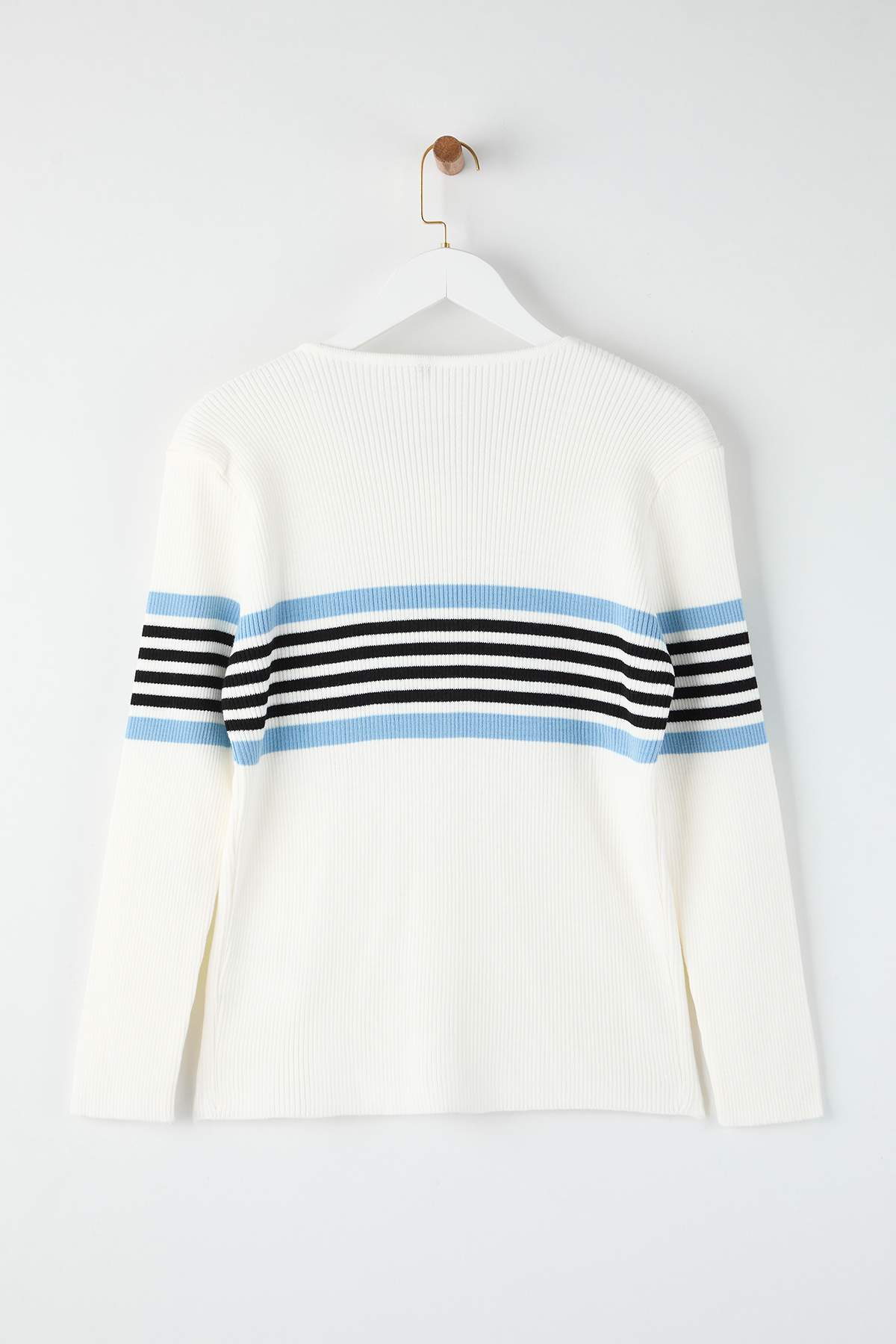 Trendyolmilla  Lacivert-Ekru Fitilli Bisiklet & Polo Yaka 2'li Paket Triko Hırka TBBAW26AV00034 - Görsel 13