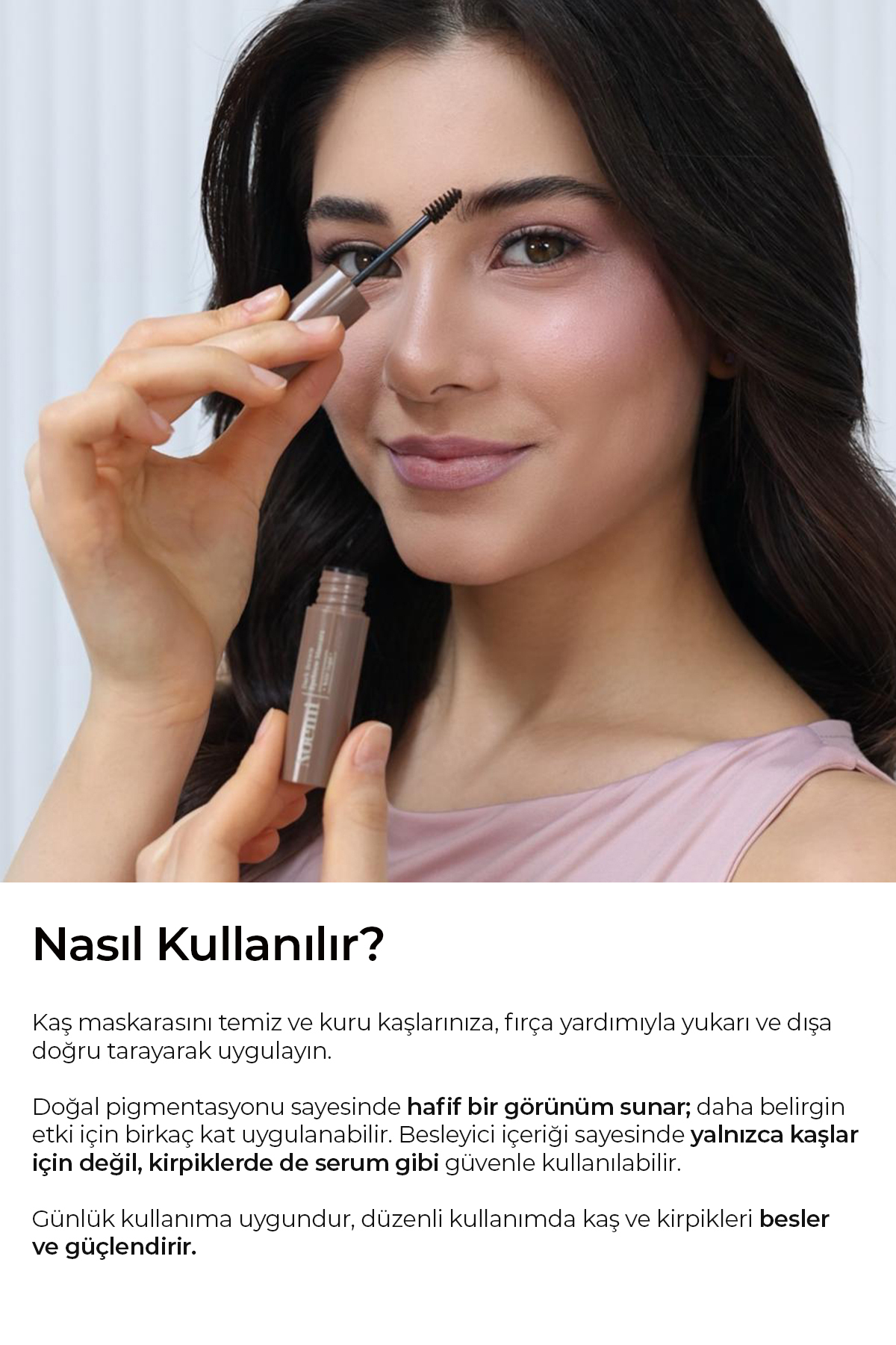 %100 Doğal Kaş Maskarası & Kaş Serumu Besleyici Özellikli - 02 Taupe Brown Açık Kahve — قهوه‌ای 66364895 — تصویر 6 از 7