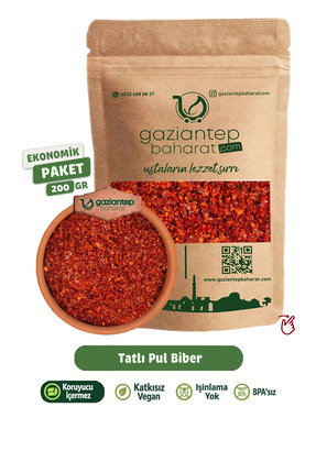 Gaziantep Baharat Tatlı Pul Biber 200gr - Doğal Ve Taze, Yöresel Lezzet