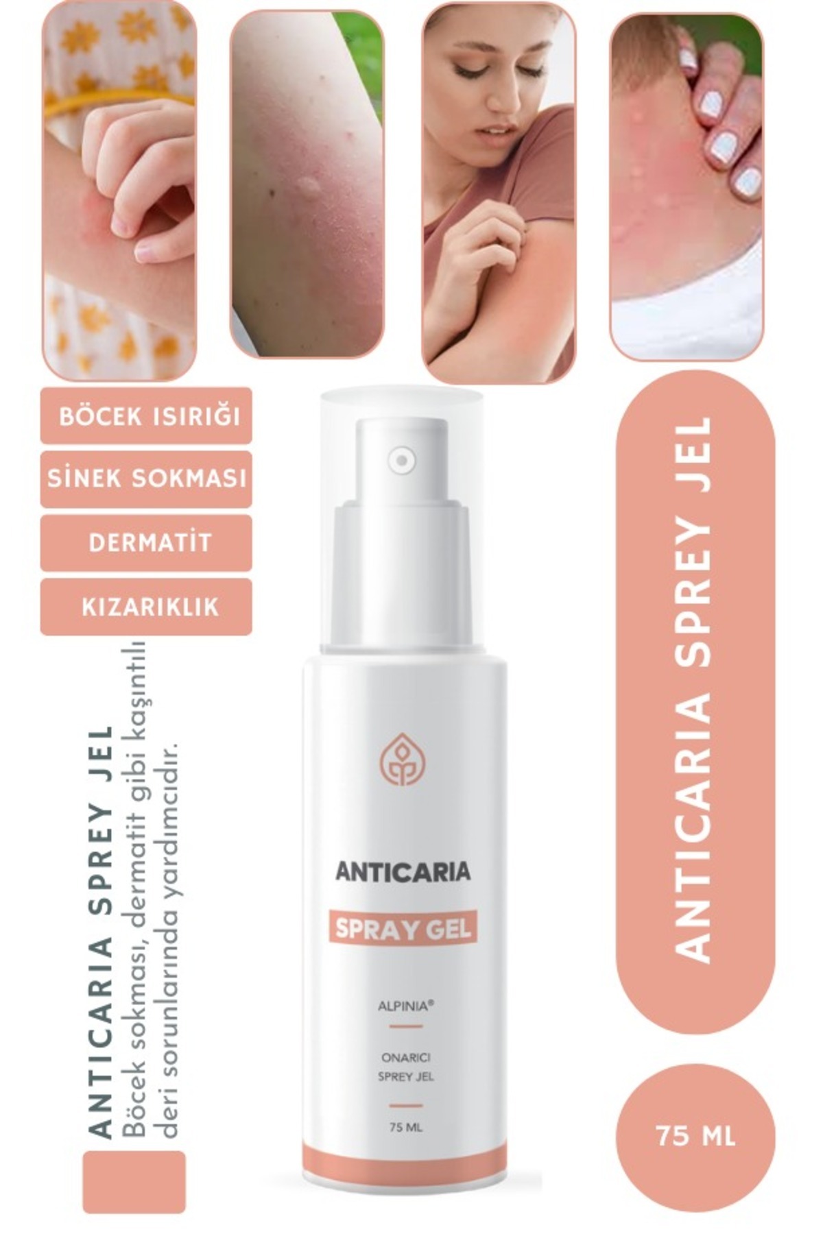 Alpinia Institute Anticaria - Böcek Sokması ve Atopik Dermatit Ciltlerde Kızarıklık Giderici Krem 75ml