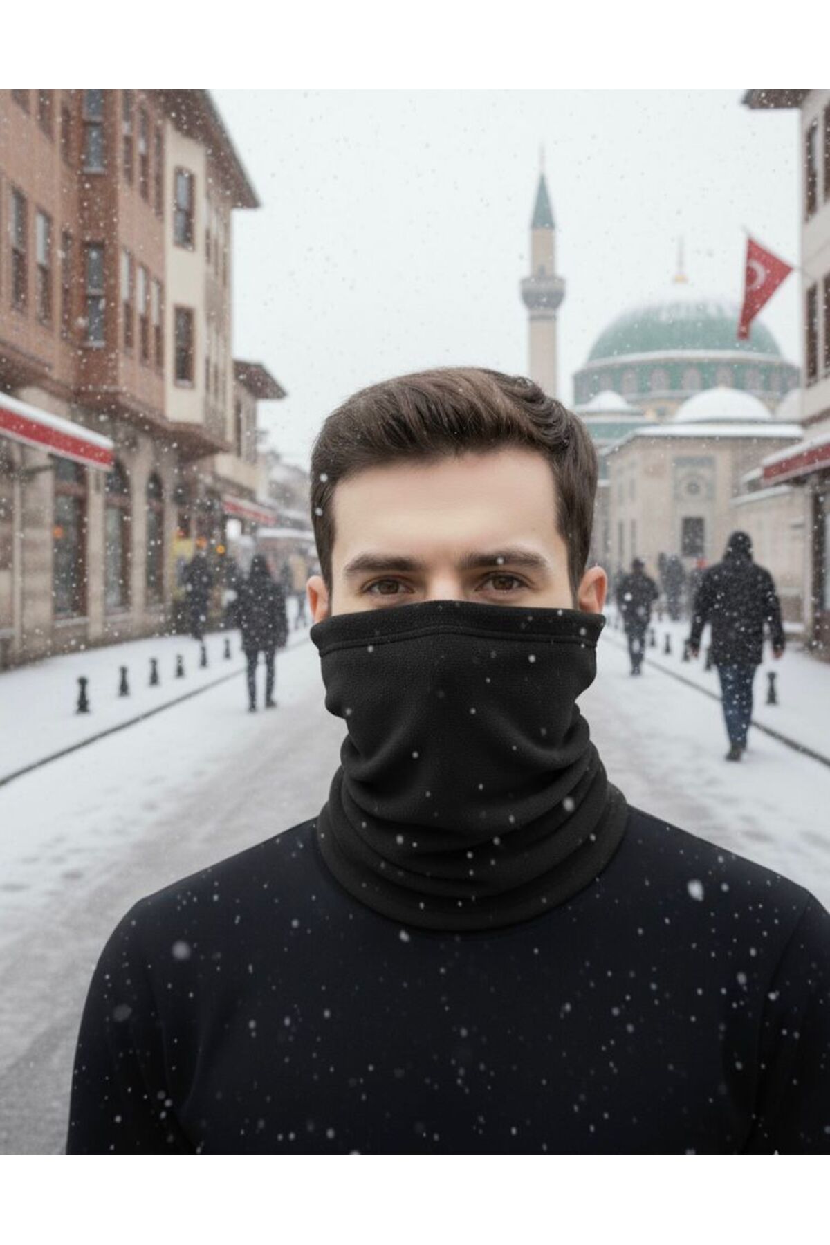 Genel Markalar Siyah Polar Boyunluk Bere görsel 3