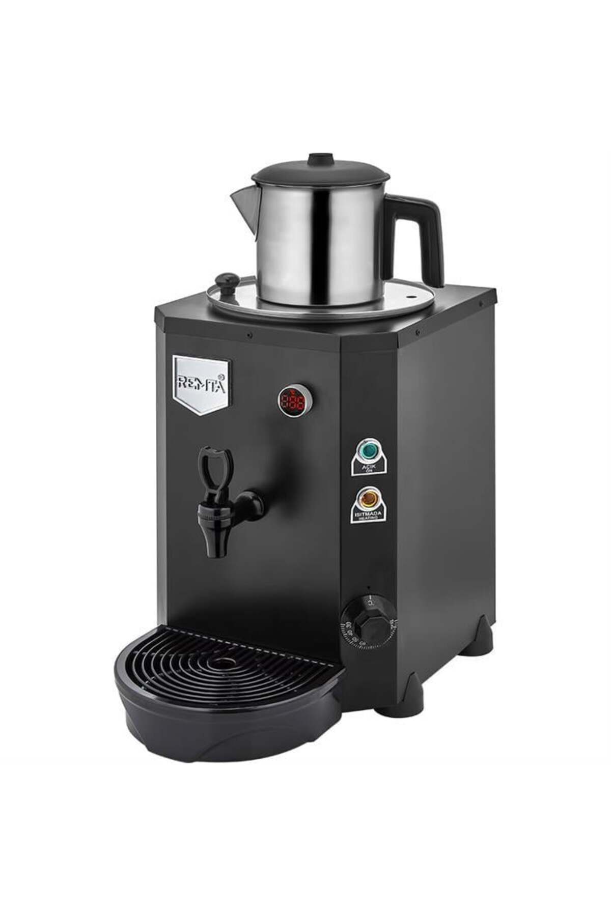 Remta Mini Jumbo 9 Litre Tek Demlikli Çay Kazanı Makinesi - Siyah