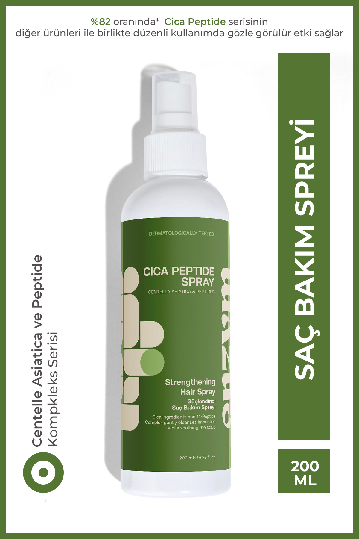 ENZYM COSMETICS Cica Peptit Onarıcı ve Güçlendirici saç bakım spreyi 200 ml