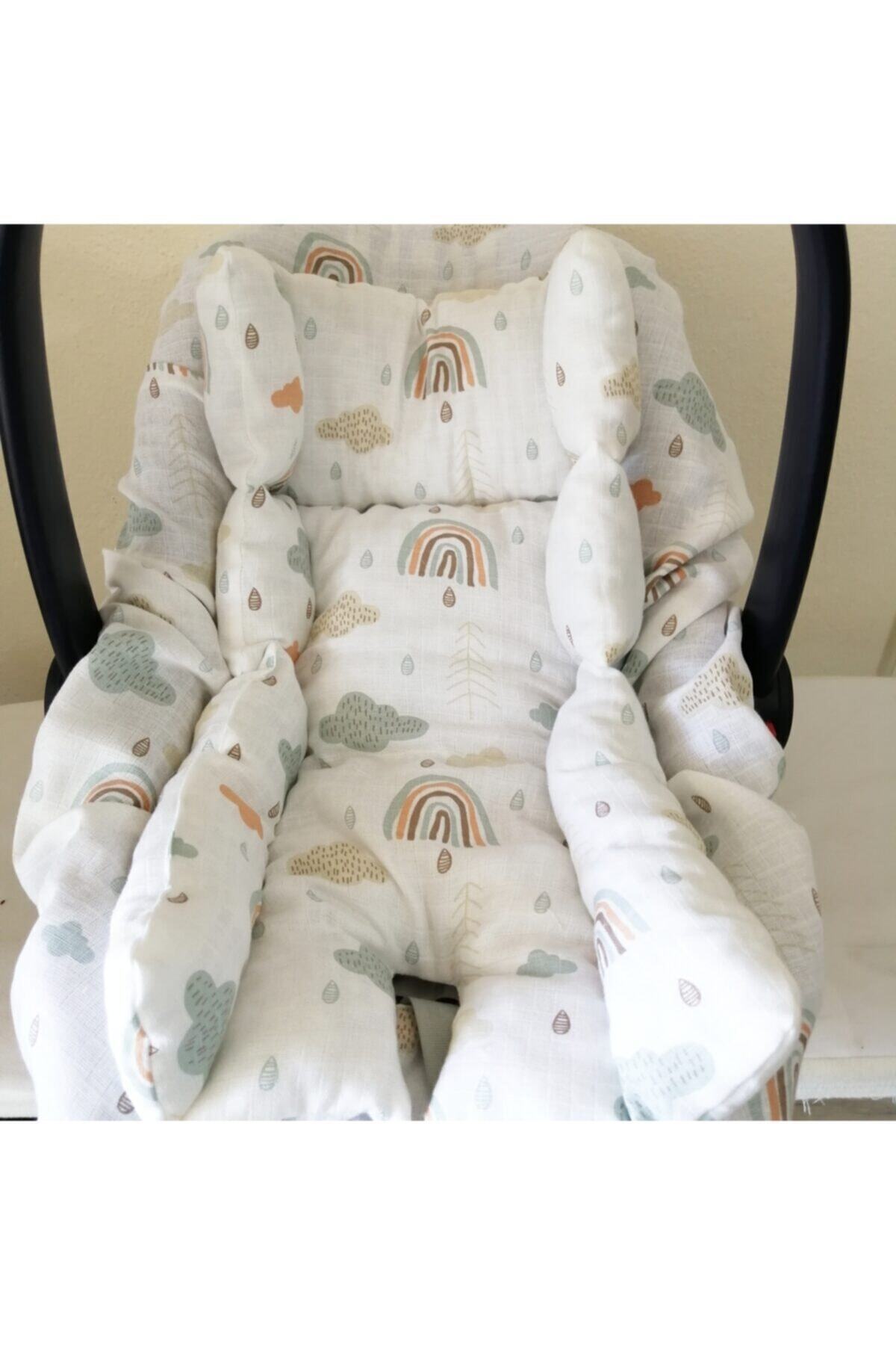 BabyLifeHome Pikeli Muslin Kumaştan Puset Örtüsü Minderi Ve Çarşafı fotoğrafı 5 (önizleme)