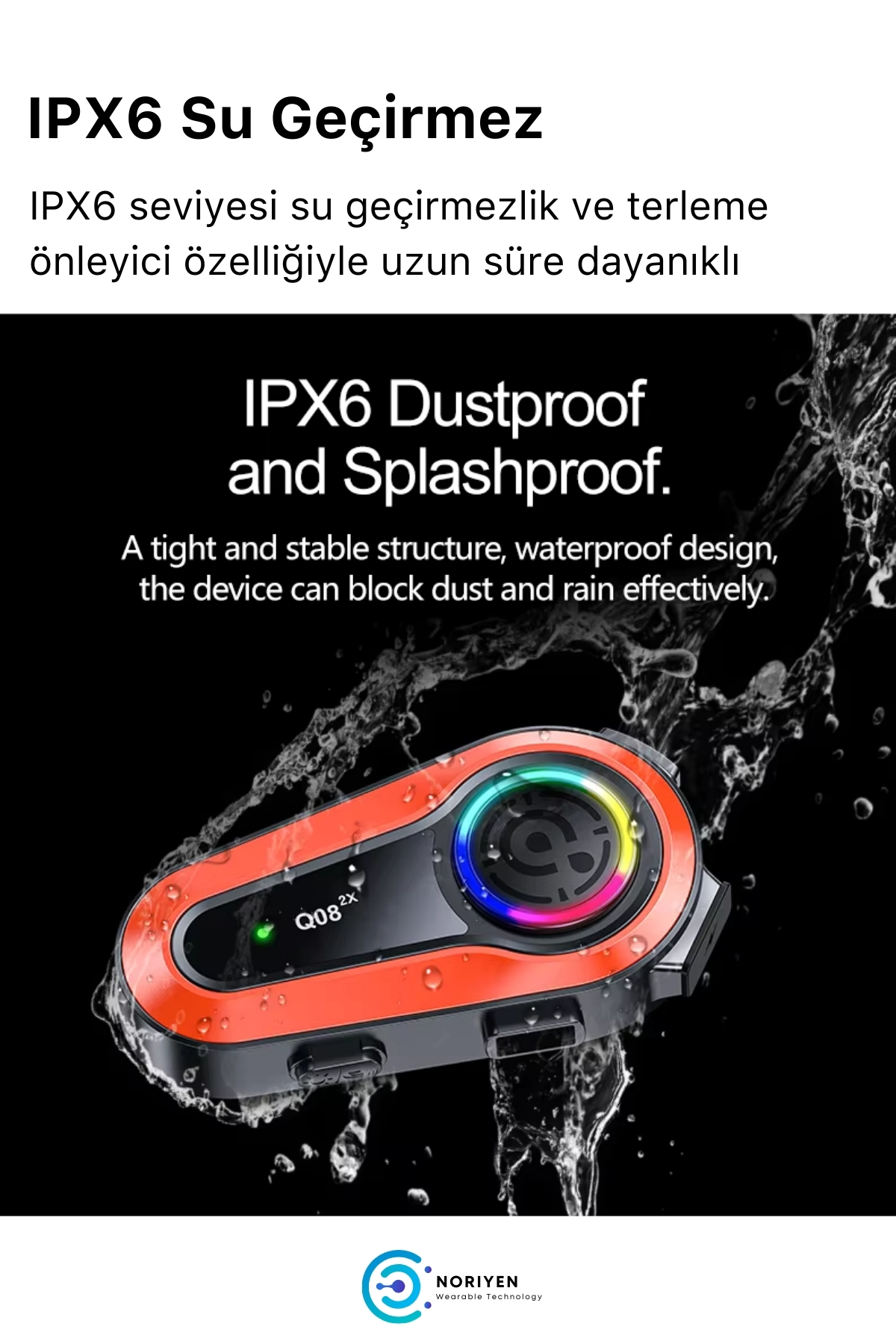 Yeni Nesil Motosiklet Kask Q08 2X 1000M Interkom Mikrofonlu Gürültü Engelleyici Bluetooth Kulaklık