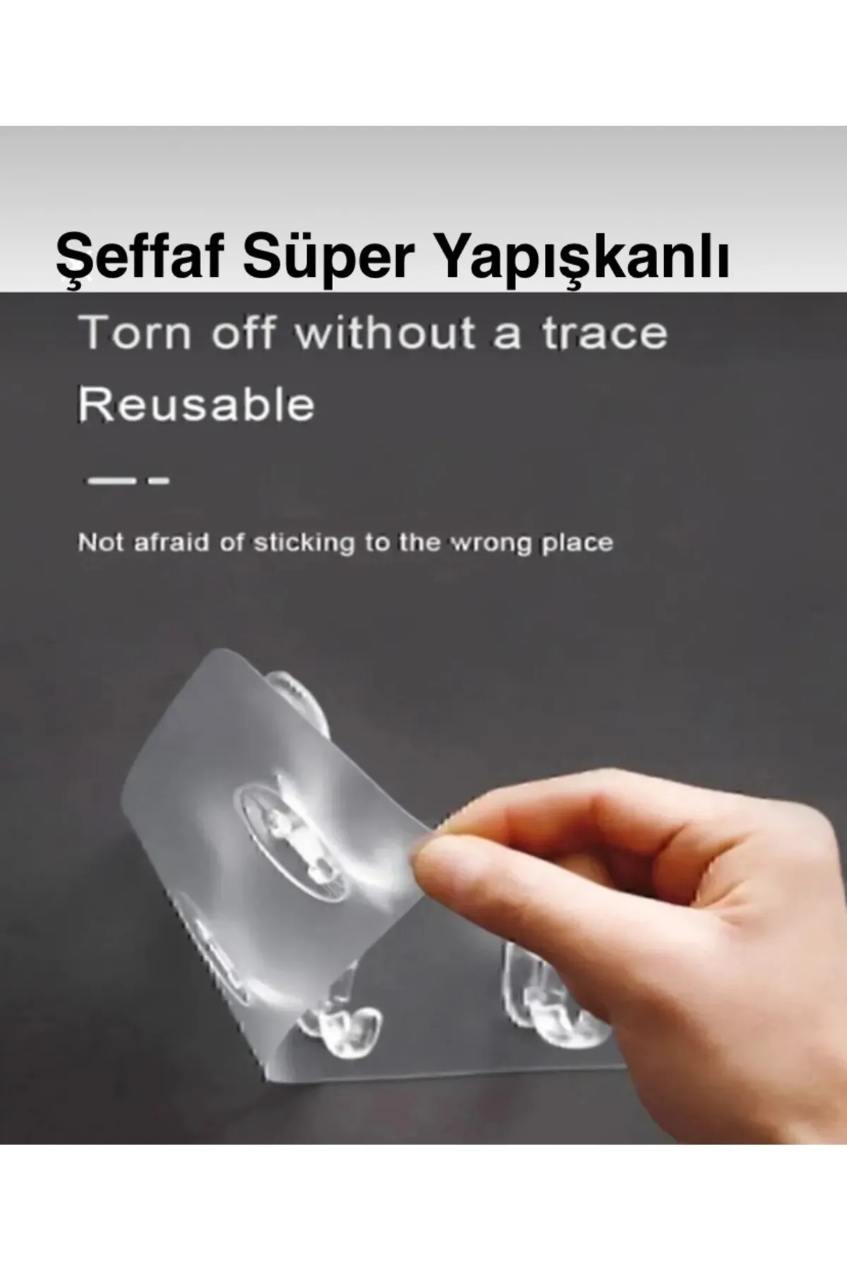 Genel Markalar Kendinden Yapışkanlı Süper Güçlü Kesilebilir 5’li Şeffaf ,Duvar ,Banyo ,Mutfak Askısı