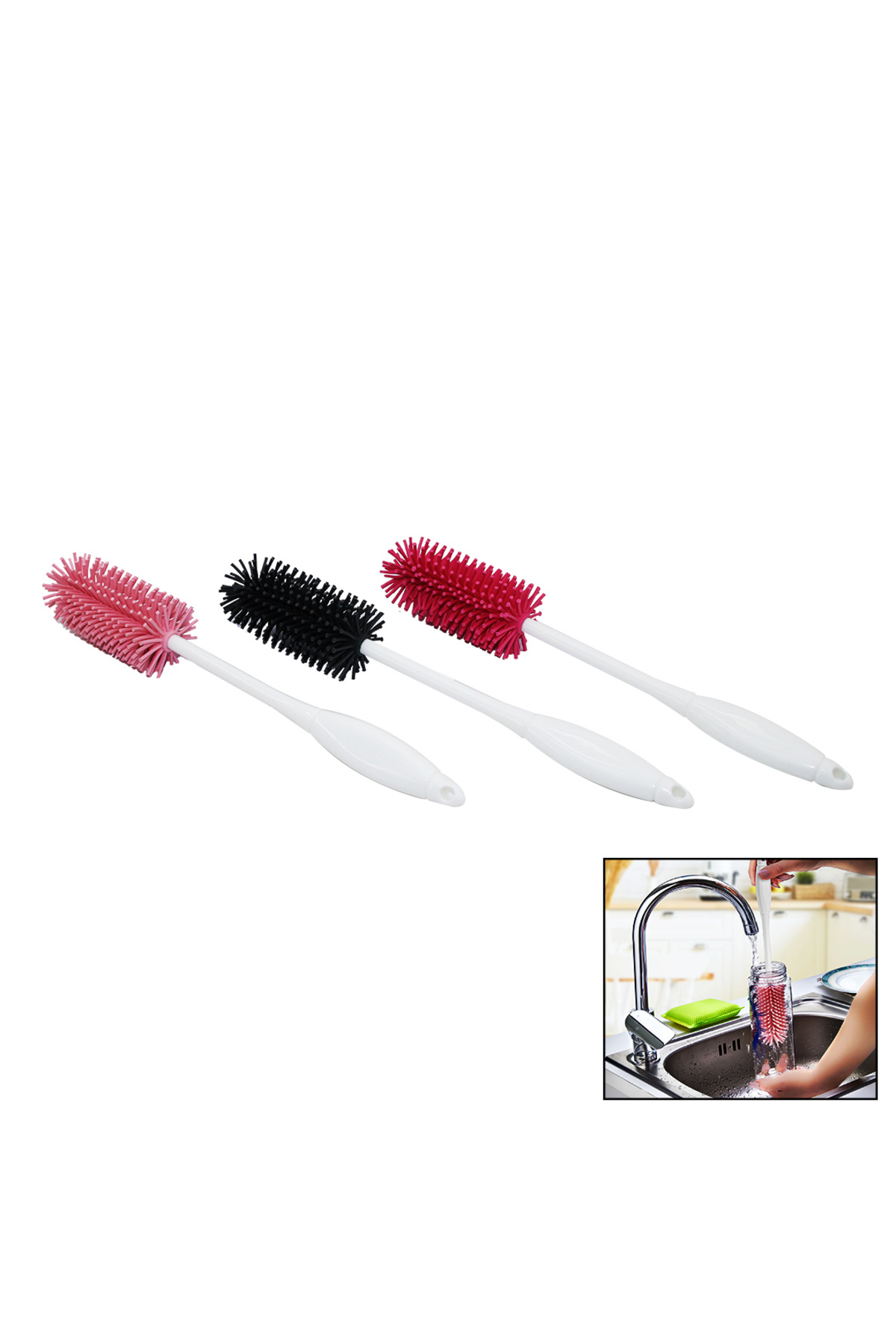 Go İthalat ŞİŞE - BİBERON TEMİZLEME FIRÇASI SİLİKON TERMOS - SÜRAHİ - KAVANOZ - KETTLE - MATARA (5273)