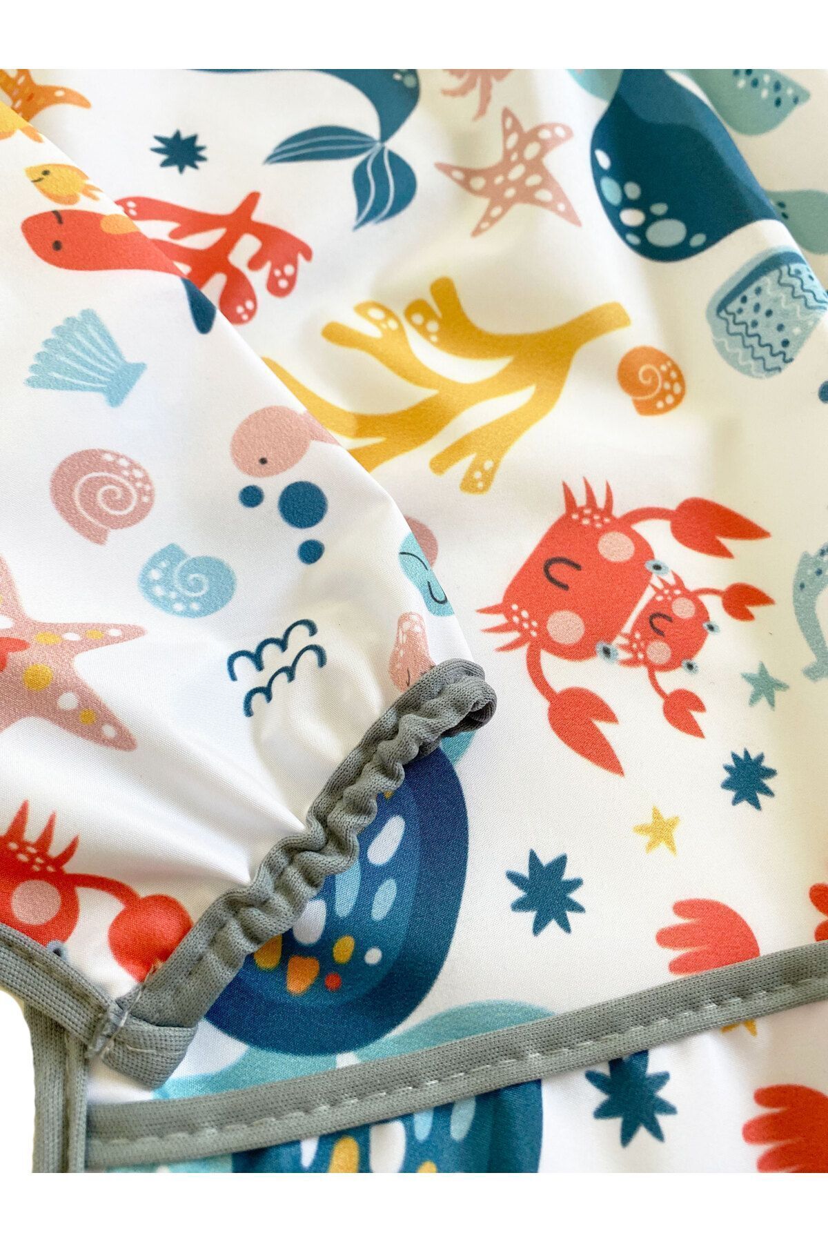 yorni Sea Desen, 6-24ay, Uzun Kollu, Sıvı Geçirmez, Cepli, Cırtlı Bebek Aktivite, Mama Önlüğü fotoğrafı 6 (önizleme)