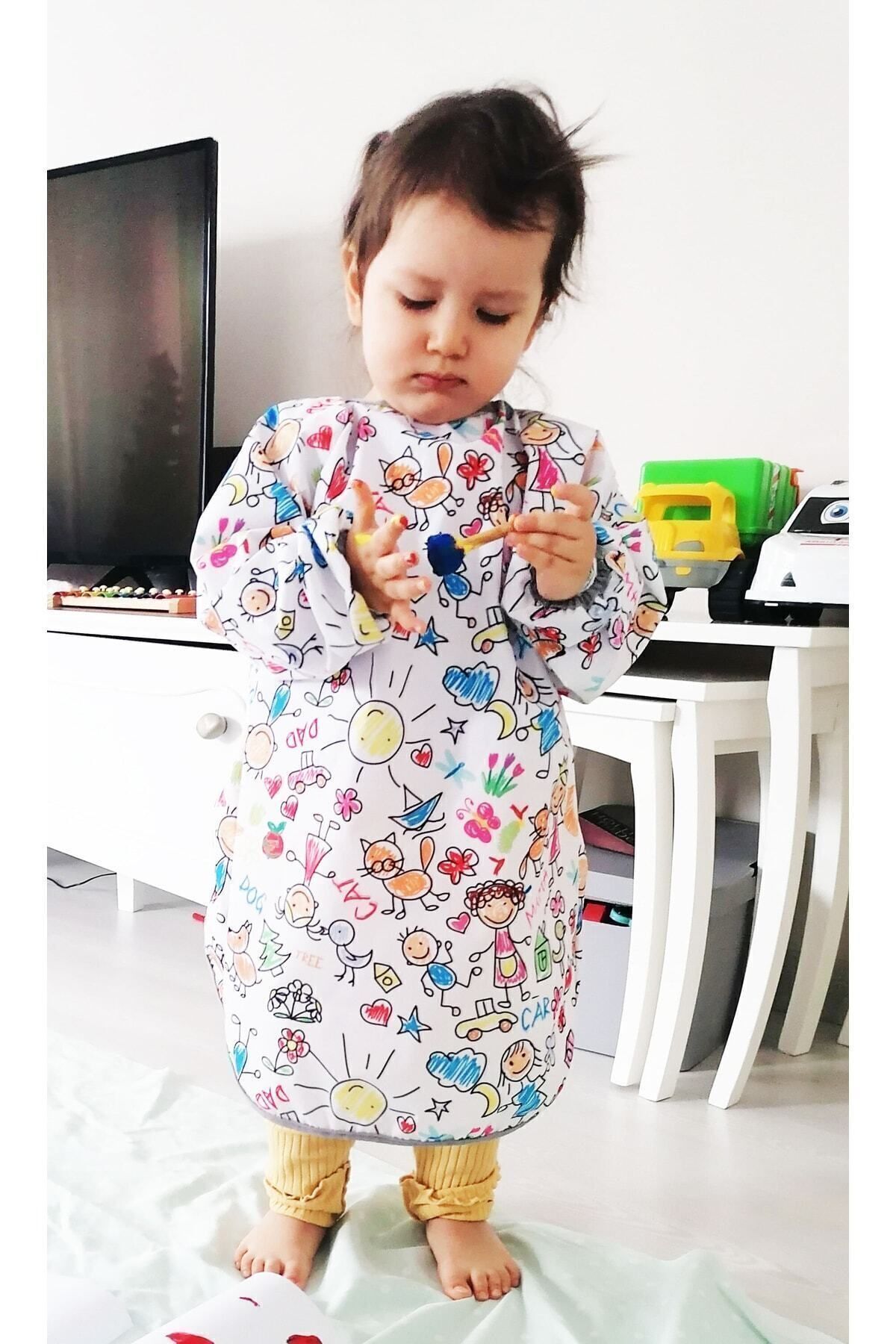 yorni 3-6 Yaş Family Sıvı Geçirmez, Makinede Yıkanabilir, Uzun Kollu Çocuk Faaliyet Aktivite Boyama Önlüğü fotoğrafı 4 (önizleme)