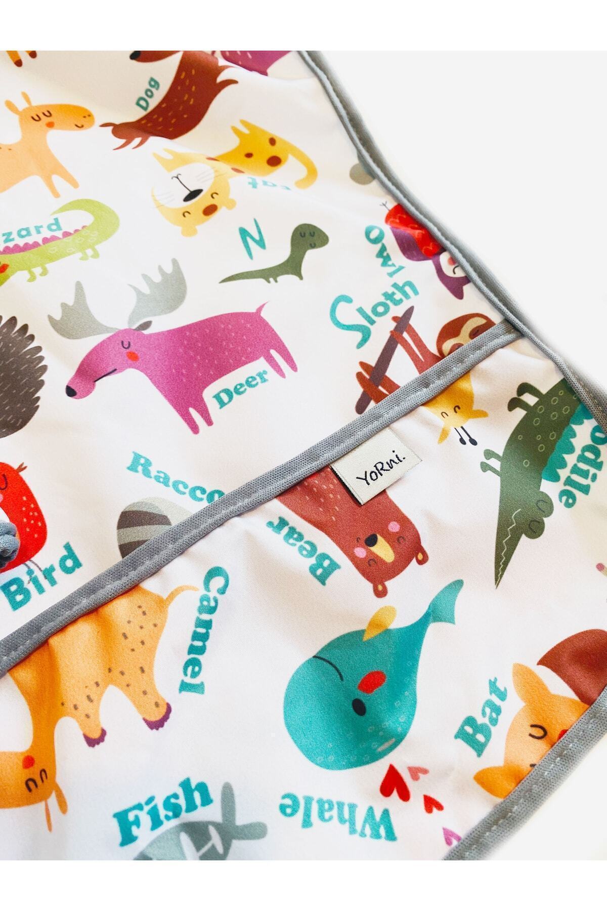 yorni Bağcıklı, 3-6 Yaş Zoo, Sıvı Geçirmez, Yıkanabilir, Uzun Kollu Boyundan Bağlamalı Bebek Mama Önlüğü fotoğrafı 4 (önizleme)