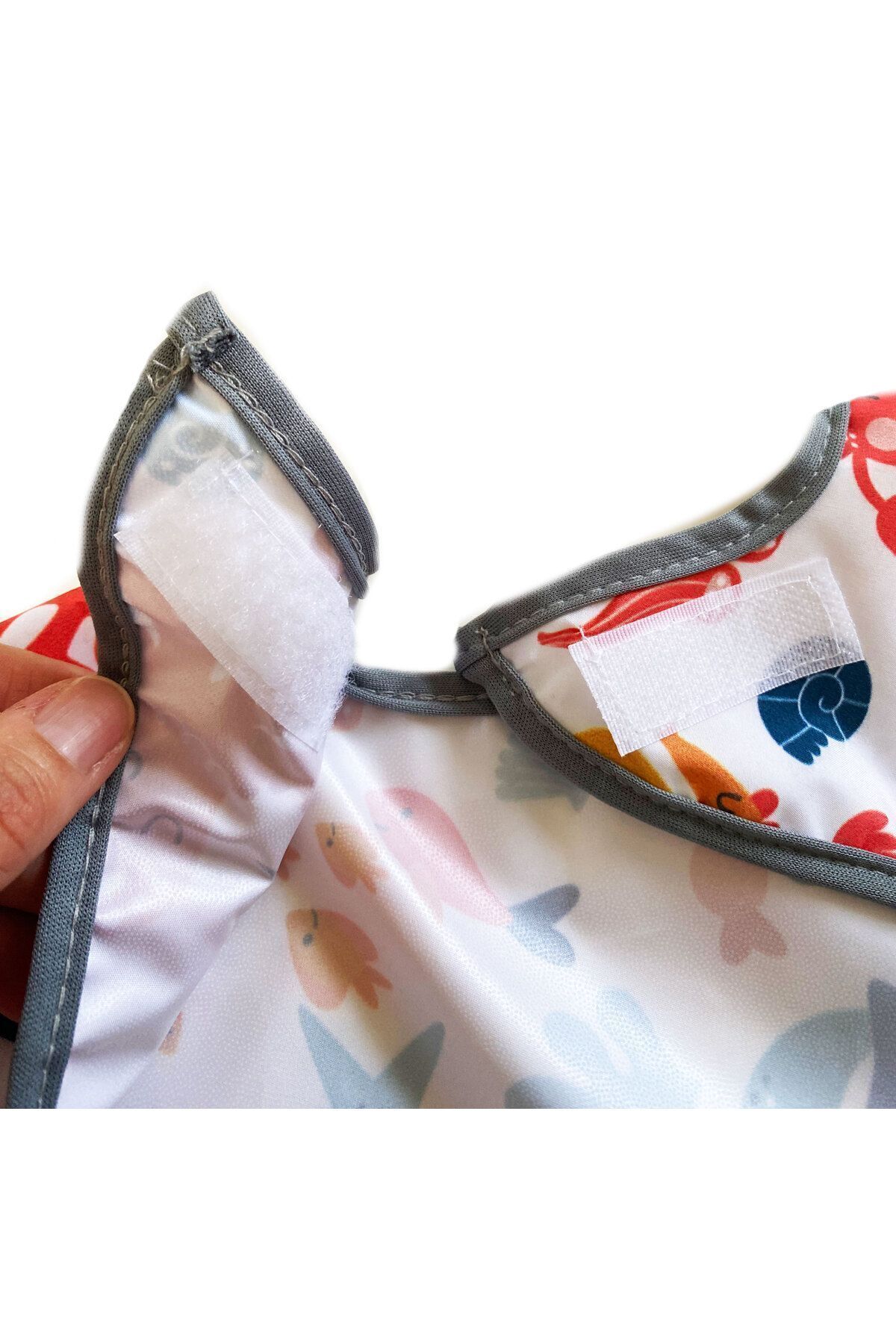 yorni Sea Desen, 6-24ay, Uzun Kollu, Sıvı Geçirmez, Cepli, Cırtlı Bebek Aktivite, Mama Önlüğü fotoğrafı 7 (önizleme)