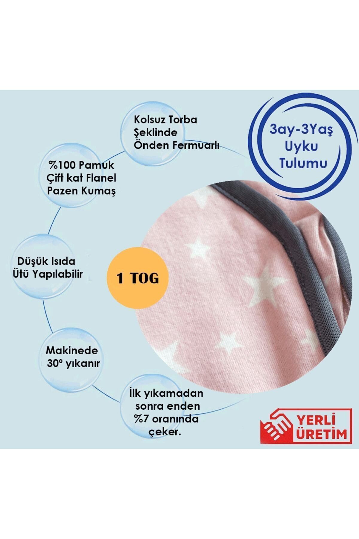 yorni Kışlık Ve Mevsimlik, Çift Kat Flanel Kumaş, Bebek Çocuk Uyku Tulumu, 1 Tog fotoğrafı 6 (önizleme)