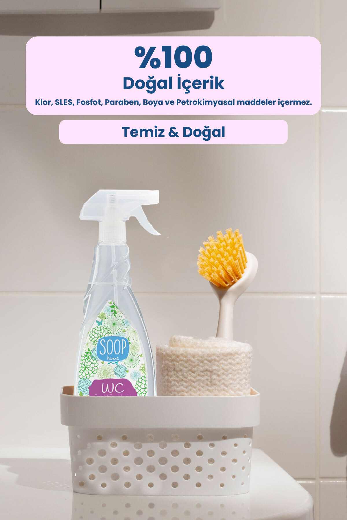 SOOP Tuvalet WC Klozet Kapağı Temizleyici Sprey 750 ml | Bitkisel Yağ Bazlı Sabun fotoğrafı 3 (önizleme)