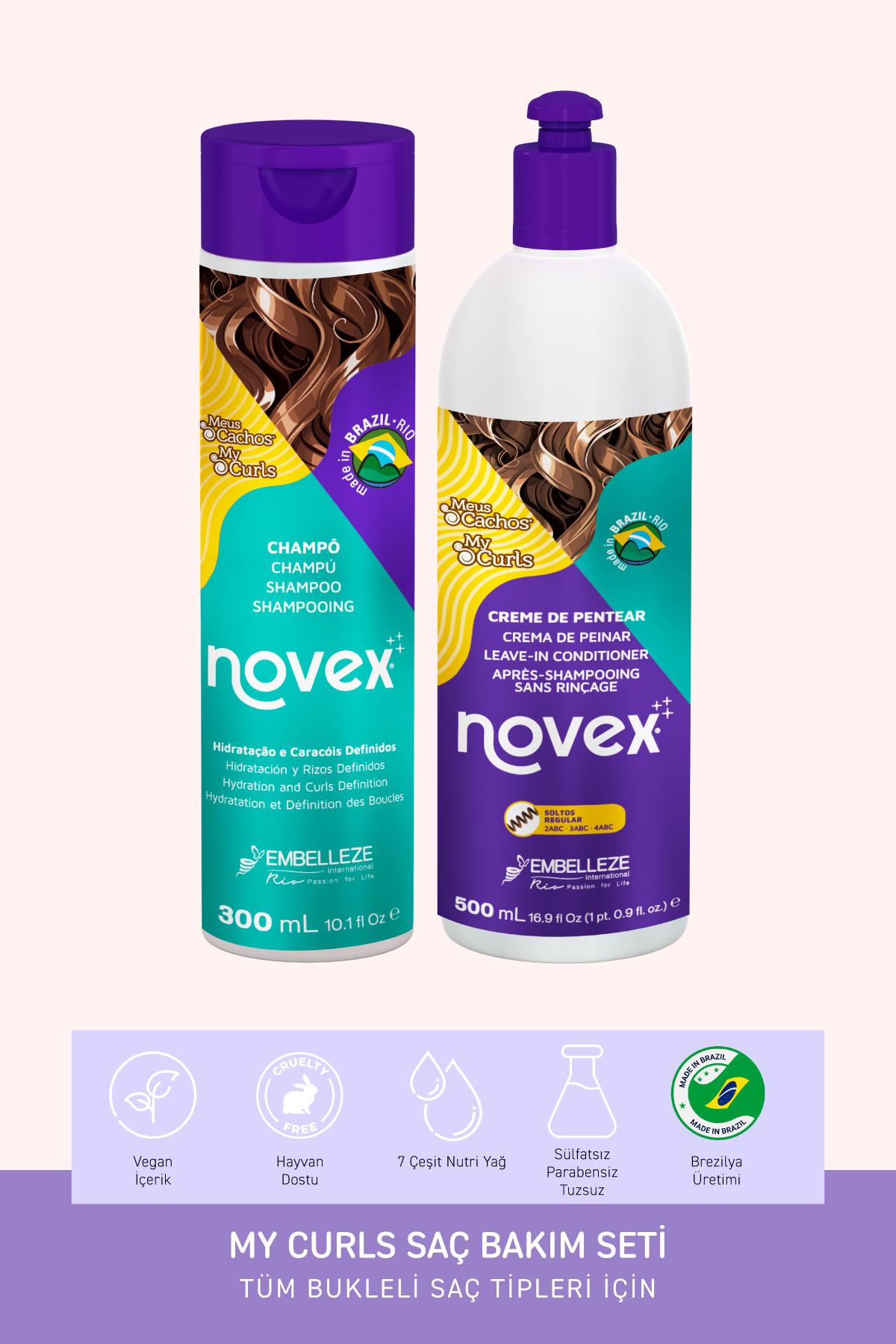 NOVEX My Curls - Bukle Belirginleştirici Şampuan Tüm Saç Tipleri Için Durulanmayan Bakım Kremi 500g — 8761200027183