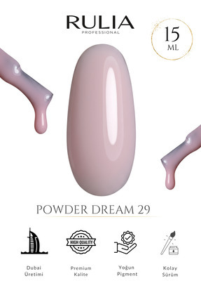 Rulia Professional Rulia Kalıcı Oje Powder Dream 29 15 ml - Made in Dubai - P...
