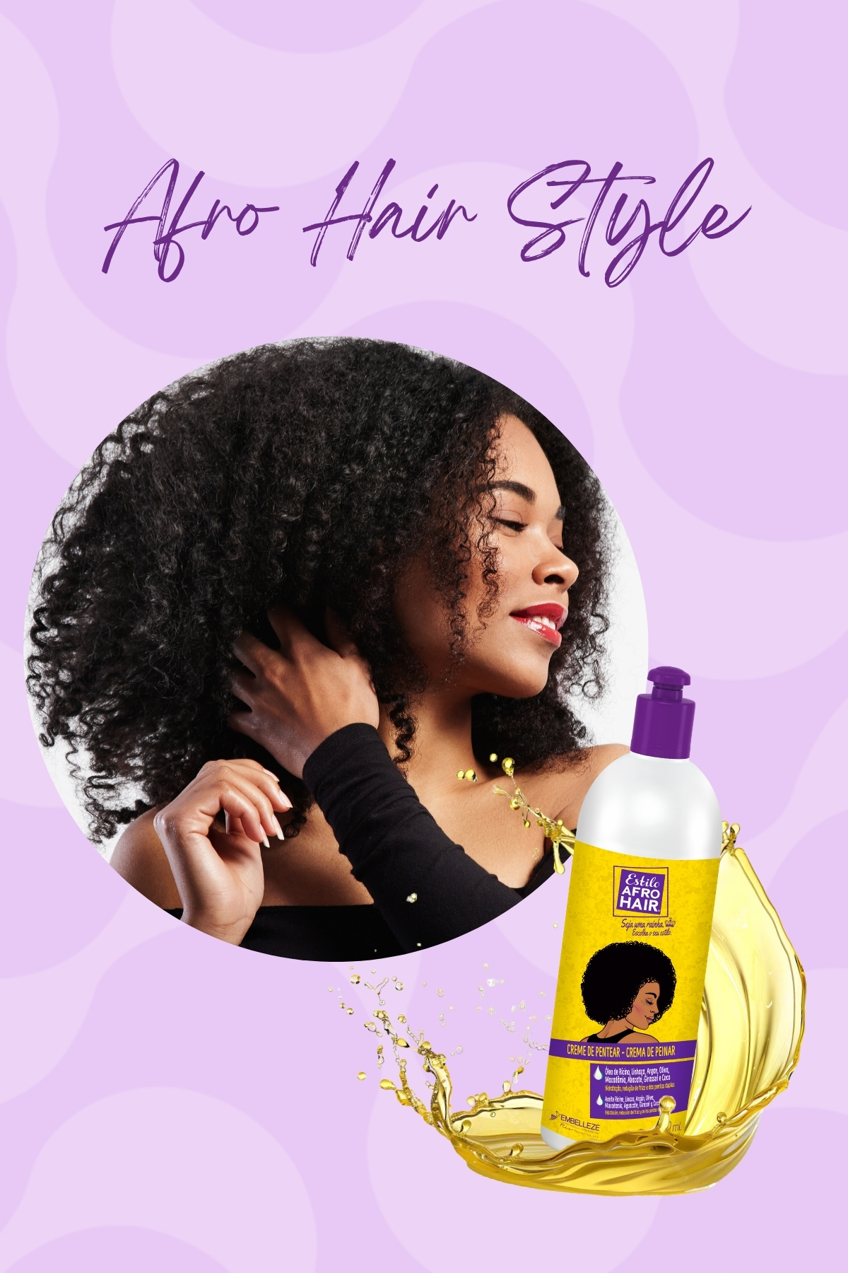 Afro Hair - Afro Kıvırcık Saçlar İçin Bukle Belirginleştirici Durulanmayan Saç Kremi 500ml — 876120004033 — تصویر 2 از 5