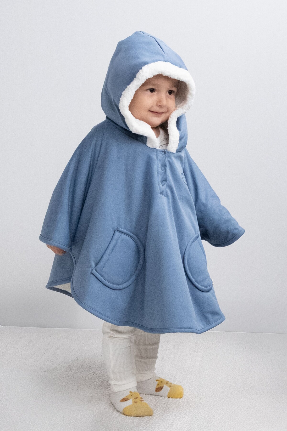 Little Gusto Sıvı Geçirmez Wellsoft Panço Mavi Yağmurluk fotoğrafı 4 (önizleme)