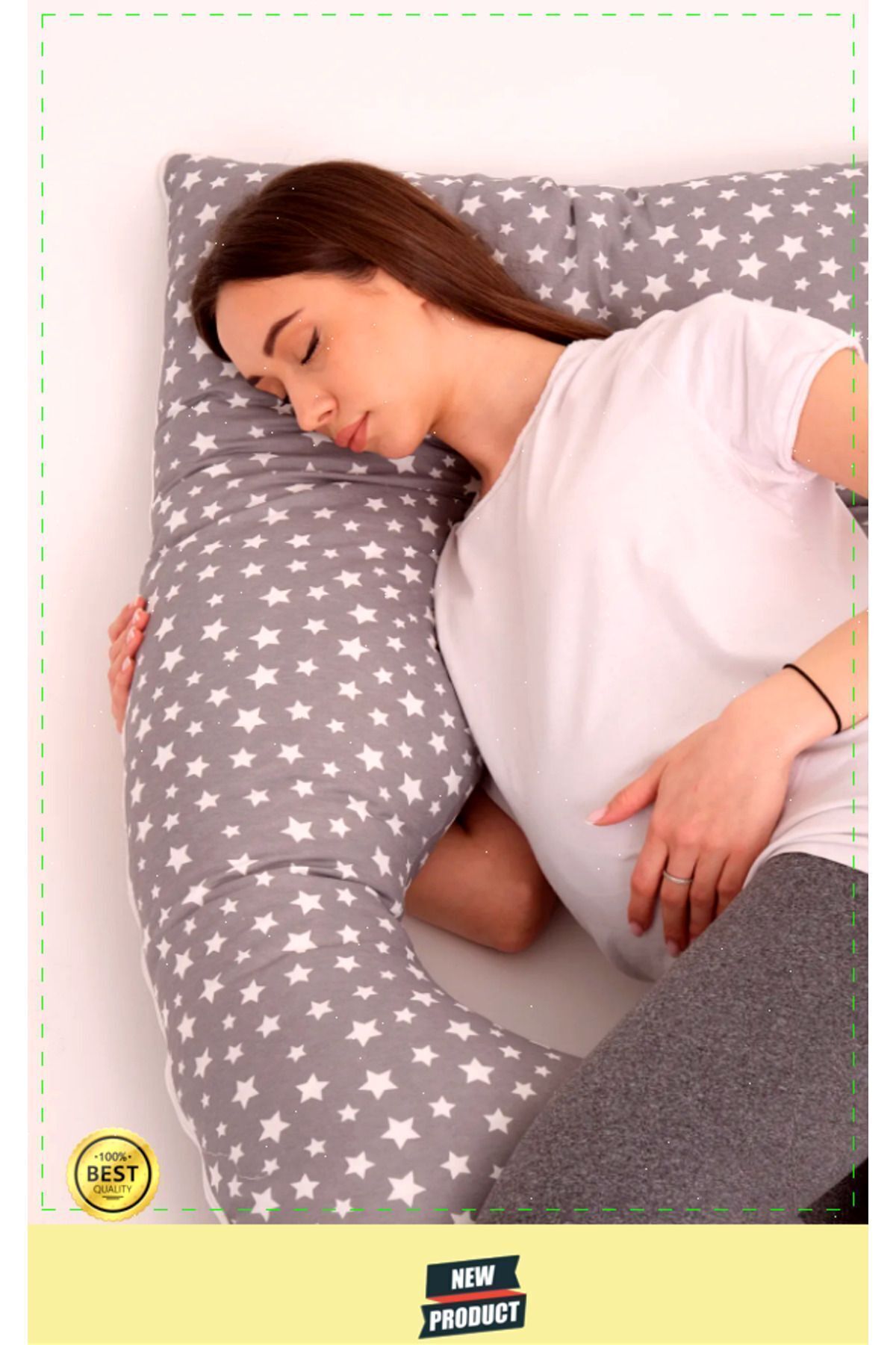 OMZ Destekli Hamile Yastığı Sırt, Kalça, Bacaklar ve Göbek Desteği Gebelik Minderi fotoğrafı 4 (önizleme)