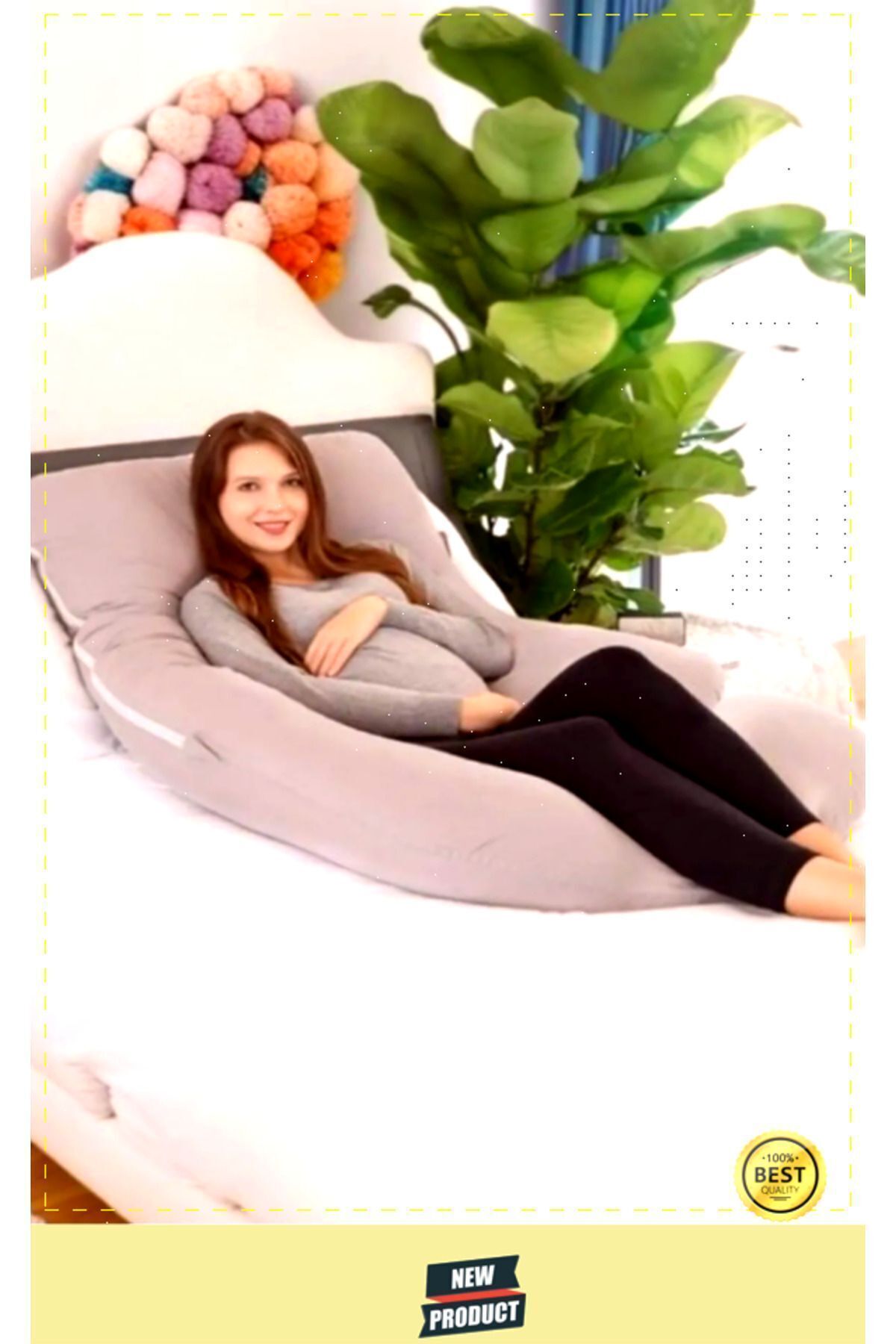 OMZ Destekli Hamile Yastığı Sırt, Kalça, Bacaklar ve Göbek Desteği Gebelik Minderi fotoğrafı 7 (önizleme)