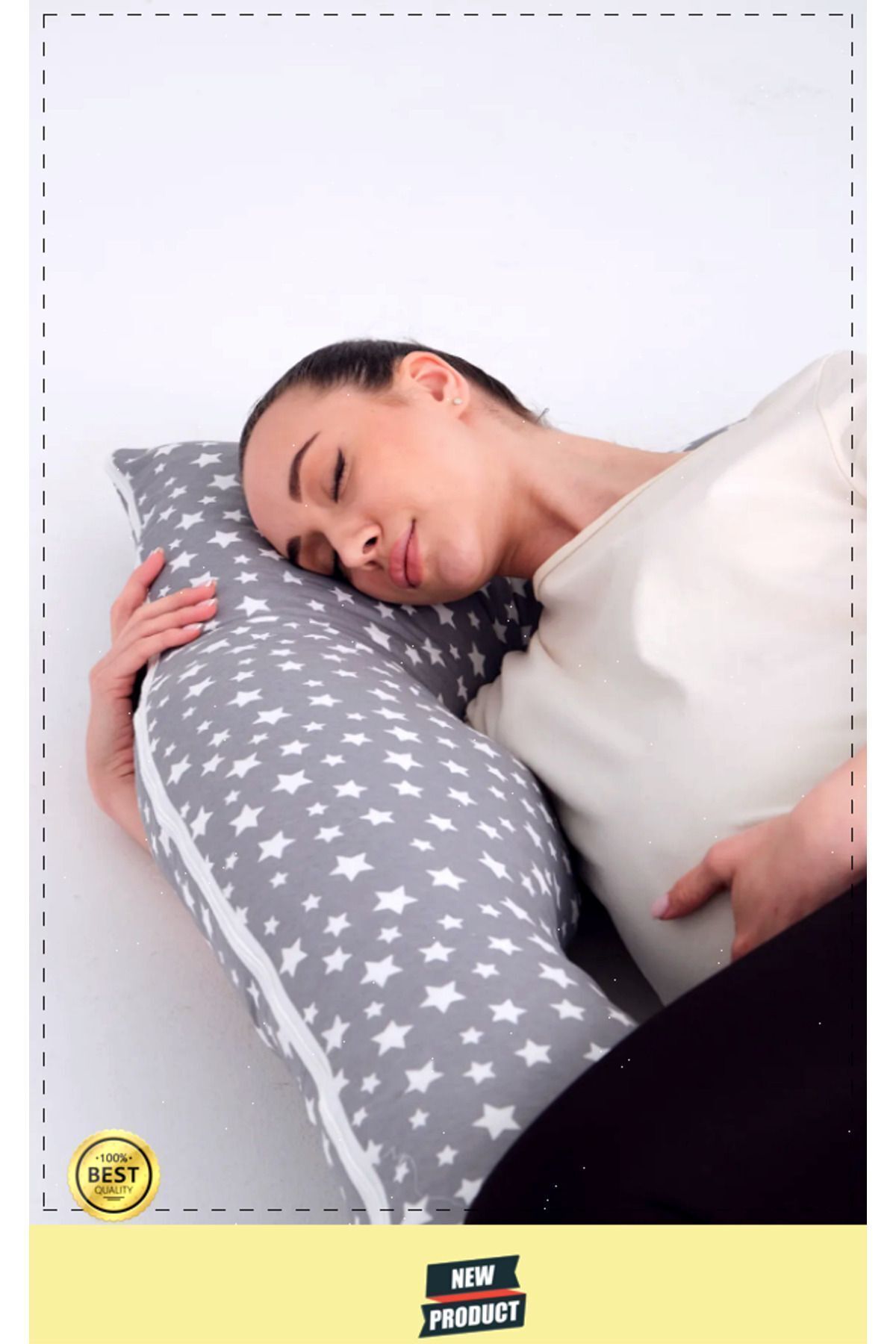 OMZ Çift Taraflı Yıkanabilir Destekli Hamile Yastığı Bacak Arası Yastigi fotoğrafı 5 (önizleme)