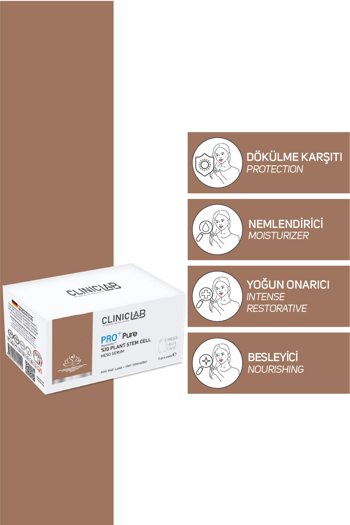 Saç Köklerini Uyarıcı %10 Bitkisel Kök Hücre Içeren Meso Serum 6 ml X 2 Adet — 8684209792229 — تصویر 2 از 6