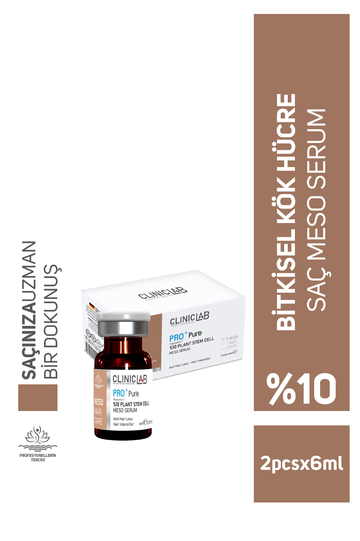 Cliniclab Saç Köklerini Uyarıcı %10 Bitkisel Kök Hücre Içeren Meso Serum 6 ml X 2 Adet — 8684209792229