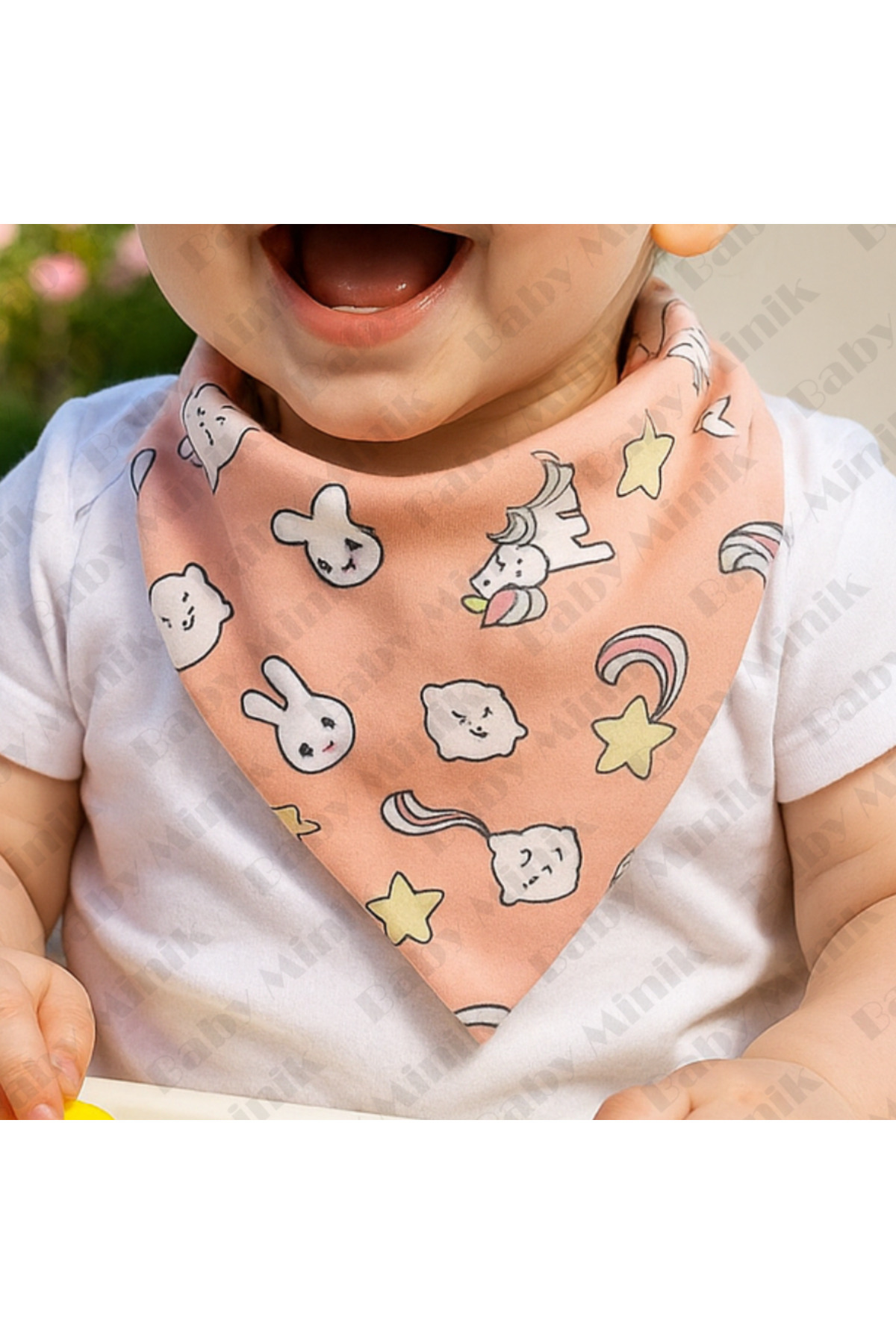 Baby Minik Kız Bebek Üçgen Fular Penye Salya Ve Mama Önlüğü 10 Adet fotoğrafı 2 (önizleme)