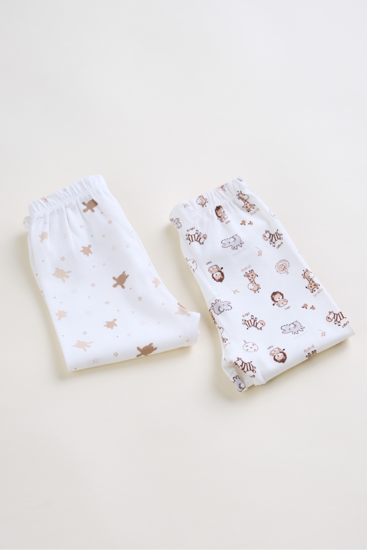 جوراب شلواری نخی شانه شده اینترلاک دو تکه نوزادی و کودک 0-4 سال، 100% پنبه