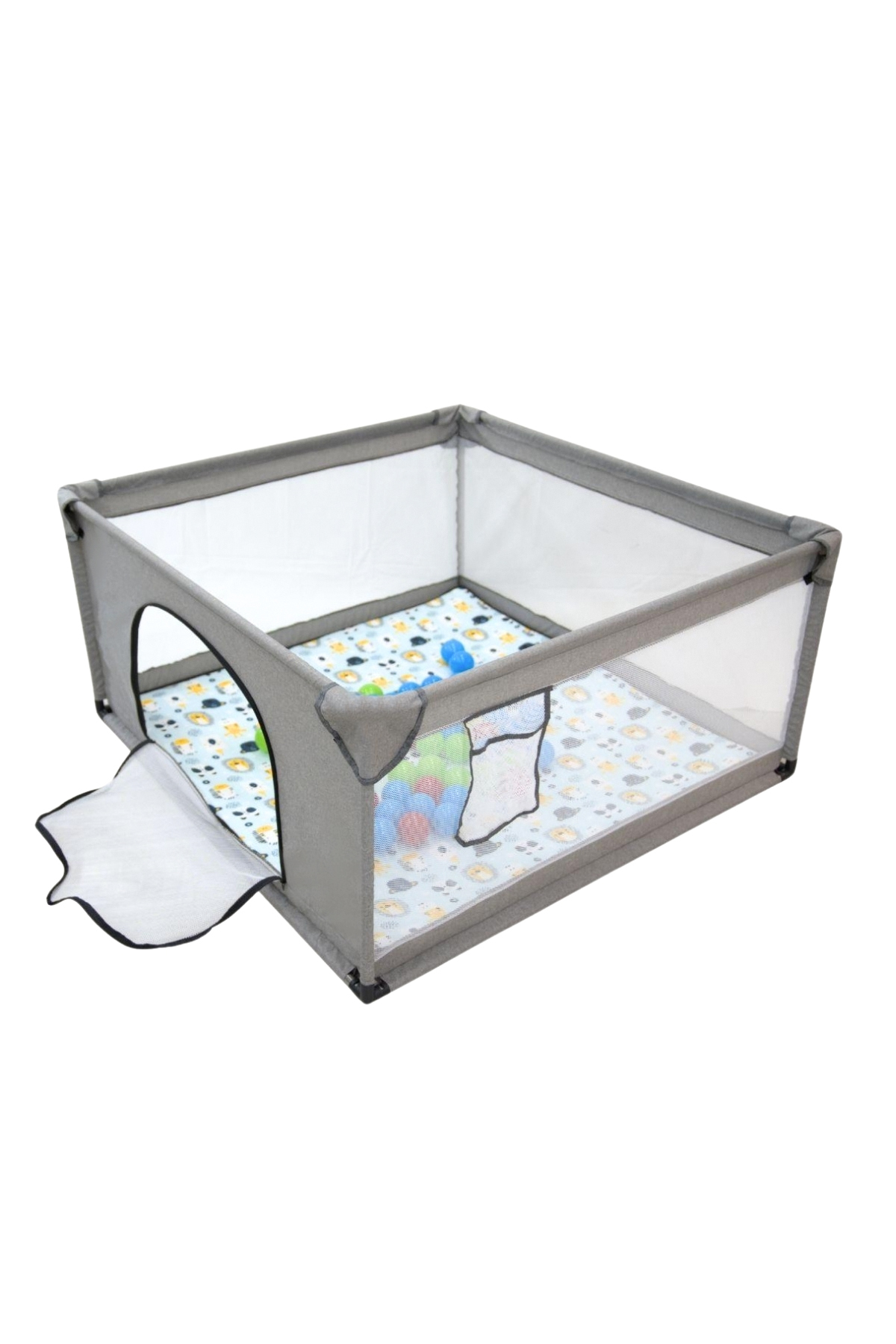 Hoffie Premio Keten Güvenli Bebek Ve Çocuk Oyun Alanı Oyun Parkı 120x120 Oyun Matı Ve Topları fotoğrafı 2 (önizleme)