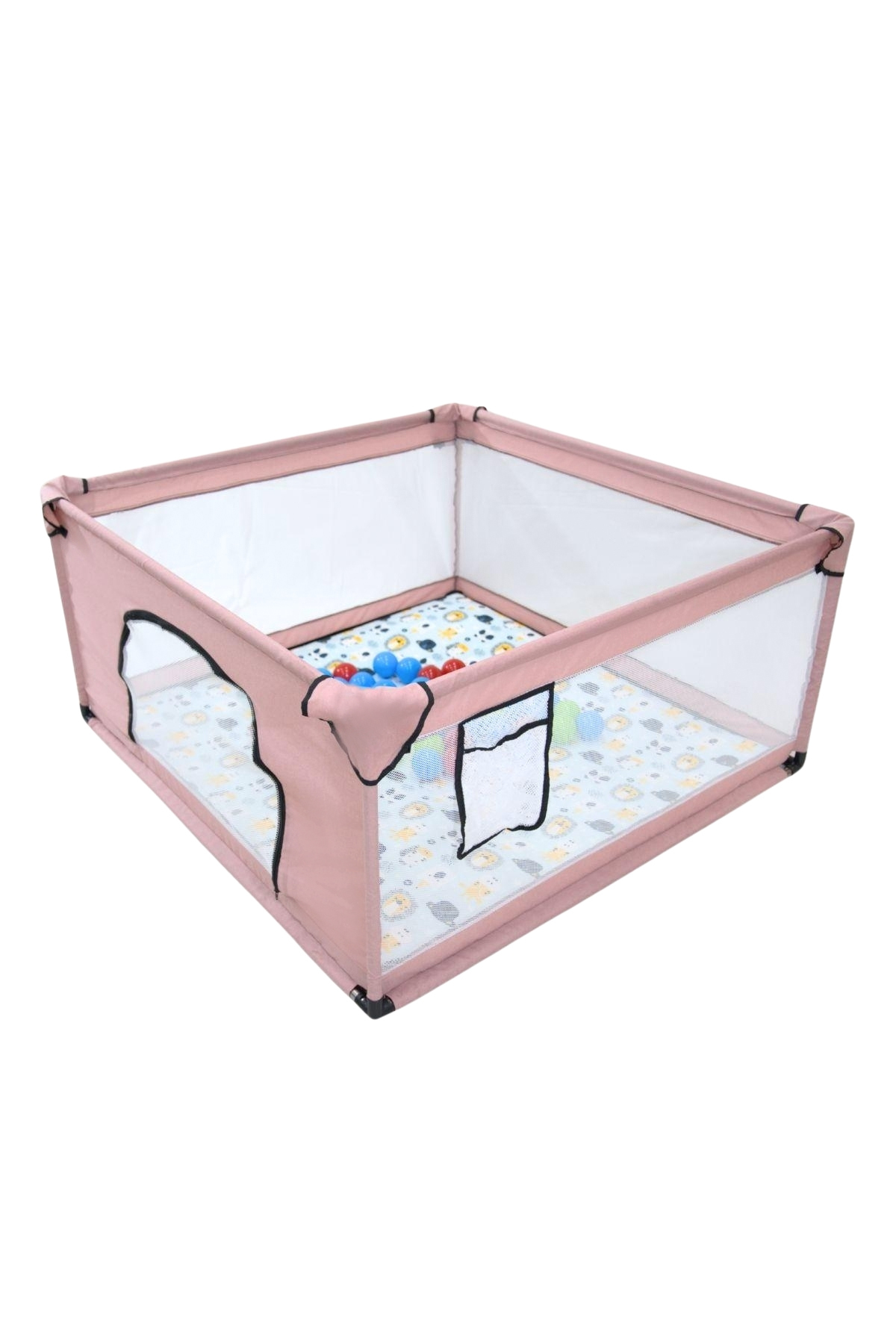 Hoffie Premio Keten Güvenli Bebek Ve Çocuk Oyun Alanı Oyun Parkı 120x120 Oyun Matı Ve Topları fotoğrafı 2 (önizleme)