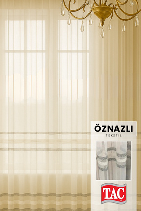 Taç Şerit Desen Bambu Zemin Tül Perde (1/3 SIK PİLE BOY ÖLÇÜSÜNÜ SORULAR KISM...