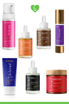 b-loved Göz Çevresi & Cilt Bakım Seti 7'li SET +50SPF Güneş Kremi, Caffeine 5...