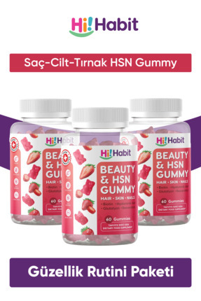 Hi Habit Saç ve Cilt Vitamini - Biotin, Hyaluronik Asit, Glutatyon, Resveratr...