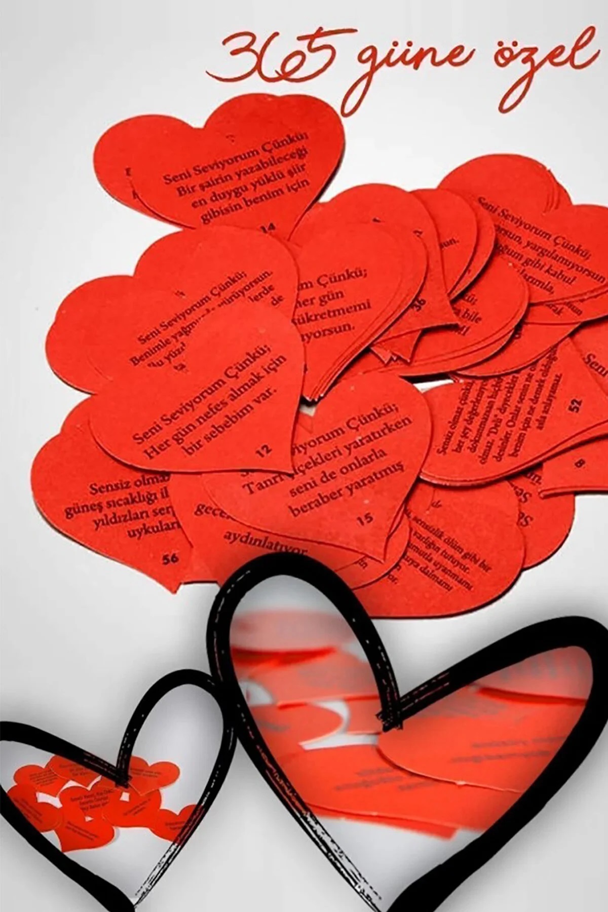 Parti dolabı Sevgiliye Hediye Kalpli 365 Gün Notu Romantik Aşk Sözleri Mesajı