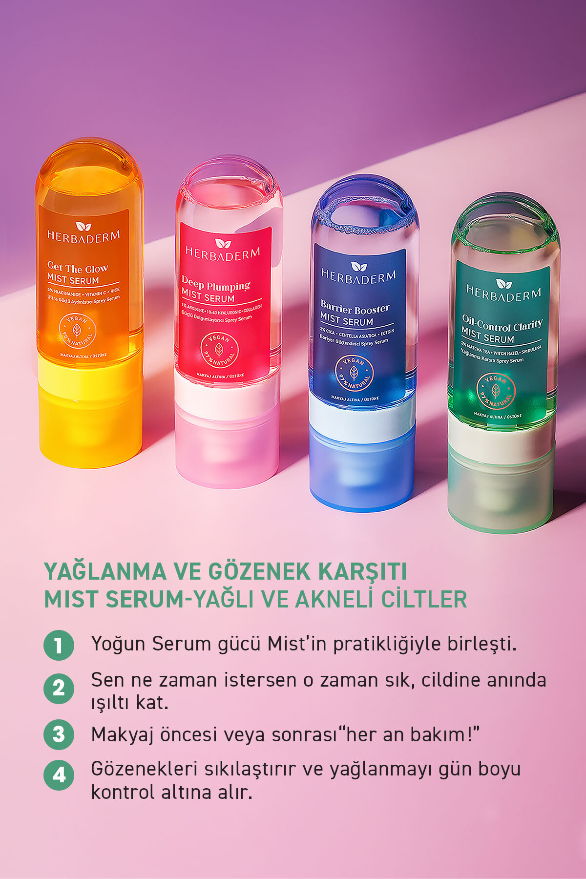 Yağlanma ve Gözenek Karşıtı Mist Sprey Serum, Makyaj Altına/Üstüne 80 ml — 9.365.795 — تصویر 4 از 7