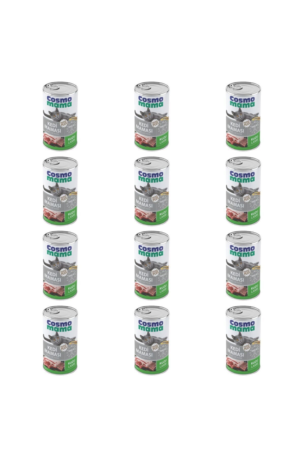 Cosmo Kuzu Etli Premium Plus Kedi Maması 415 gr X 12 Adet