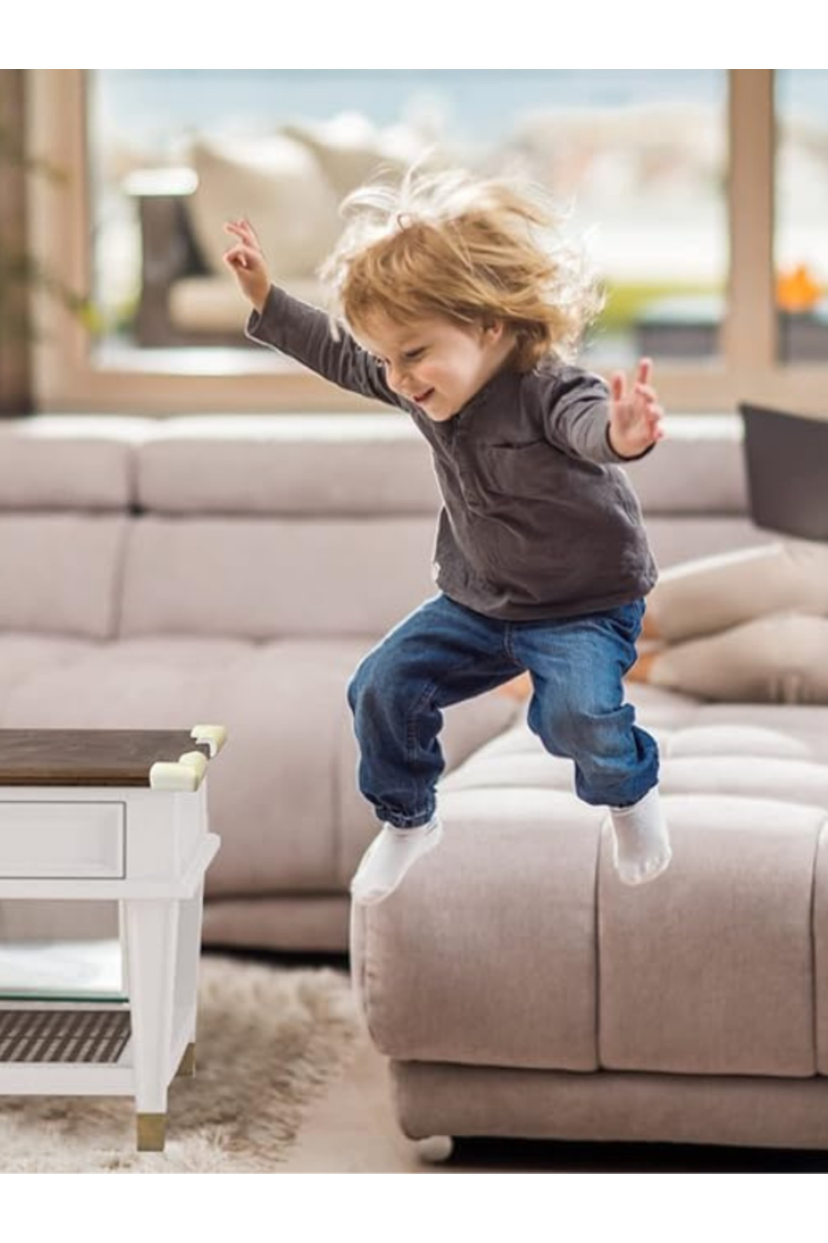 teknozeel Bebek Güvenliği Krem Kauçuk 8 Adet Masa ve Sivri Köşe Kenar Koruyucu (3M Bant HEDİYE) fotoğrafı 7 (önizleme)