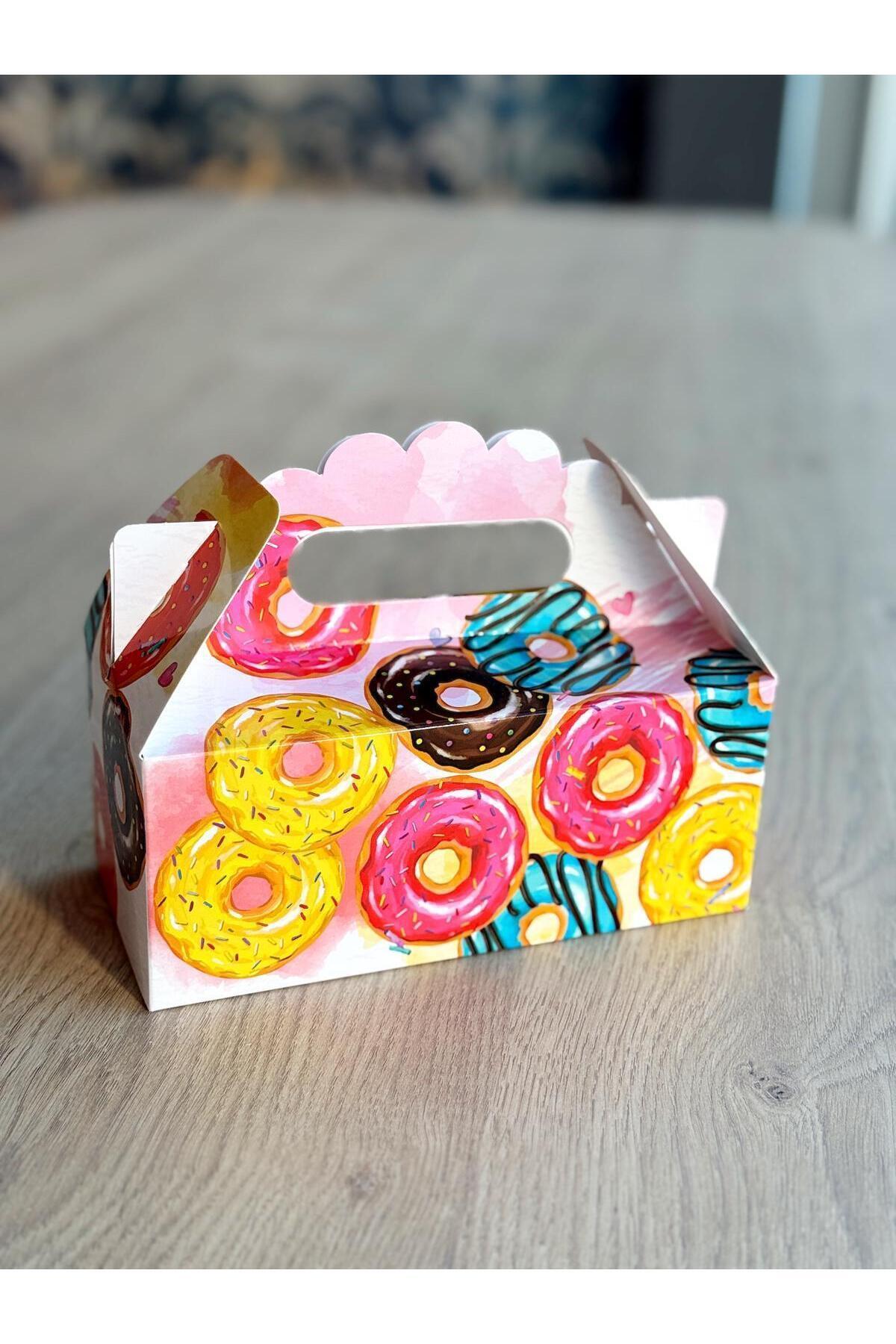 KOLİX Macaron Kutusu 25 'li El Tutmalı Çanta Doğum Günü Hediye Kutusu Pasta Kutusu fotoğrafı 2 (önizleme)