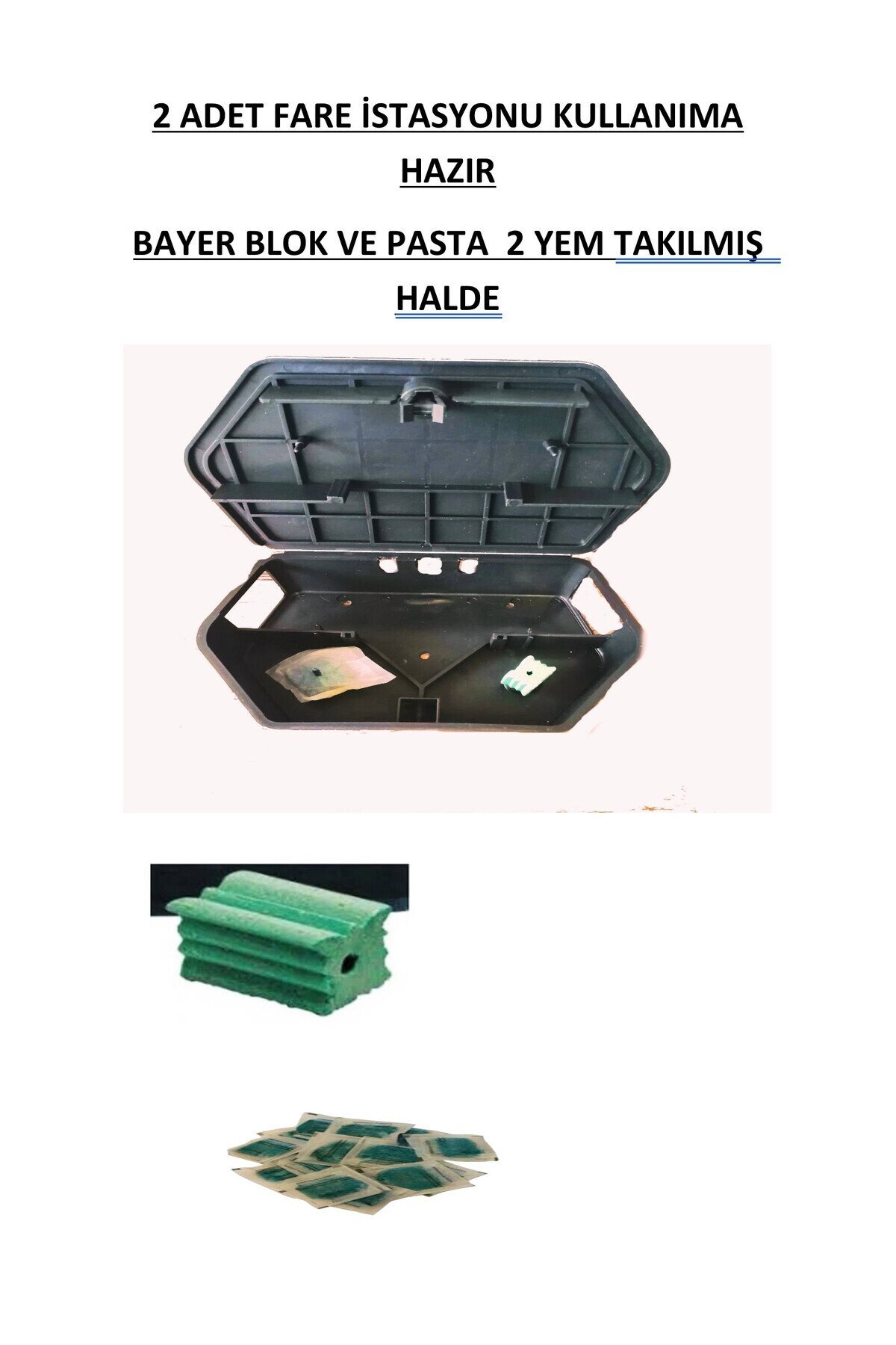 Bayer Fare İstasyonu 2 Adet Pasta Blok Yemi Takılmış Kullanıma Hazır