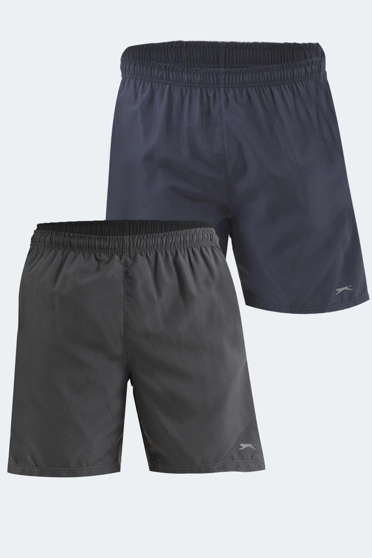 اسلازنگر ست دو تکه شلوارک شنا مردانه RABI جیب‌دار خاکستری تیره - سرمه‌ای