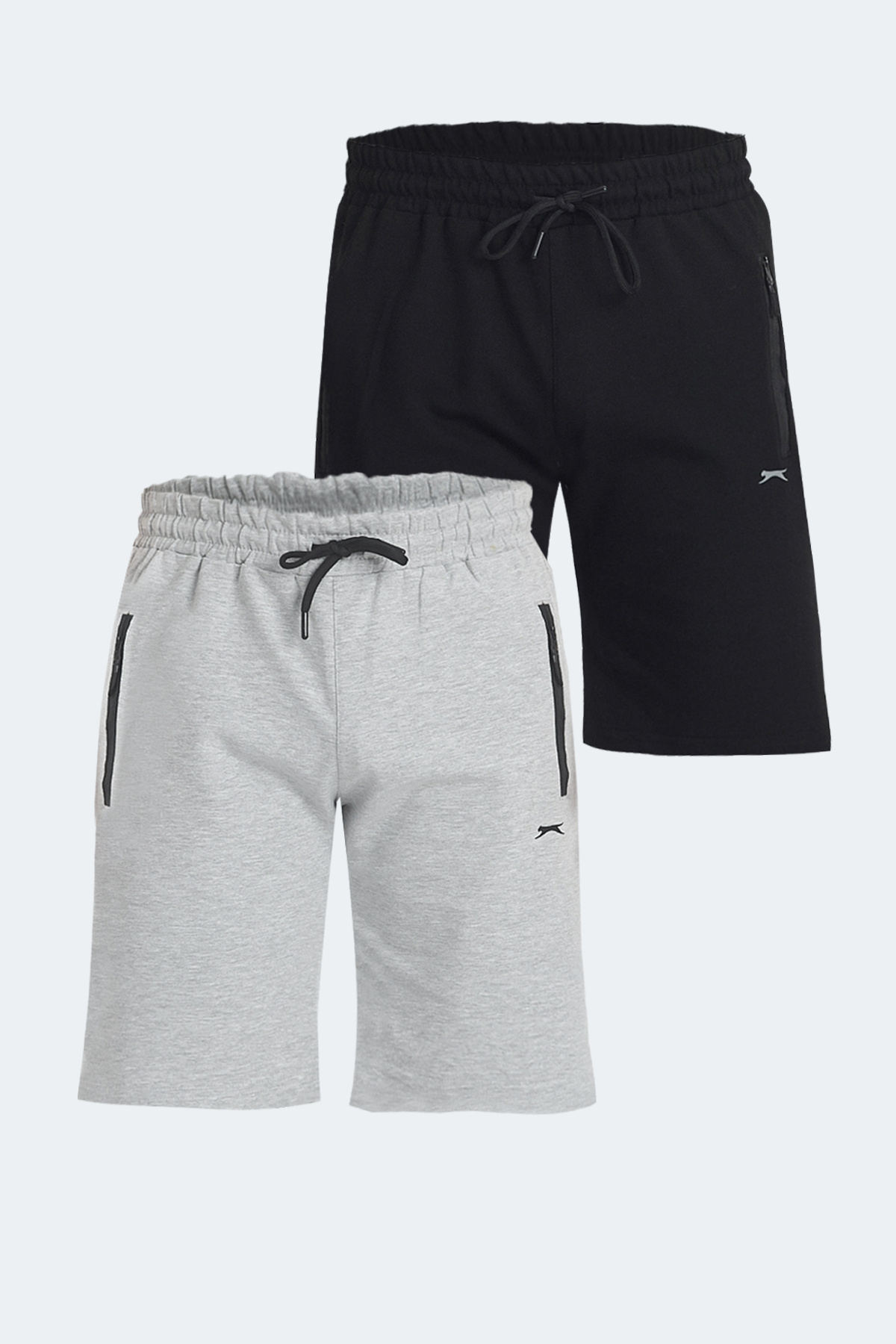 اسلازنگر ست دو تکه OVER مردانه مشکی - شلوارک خاکستری