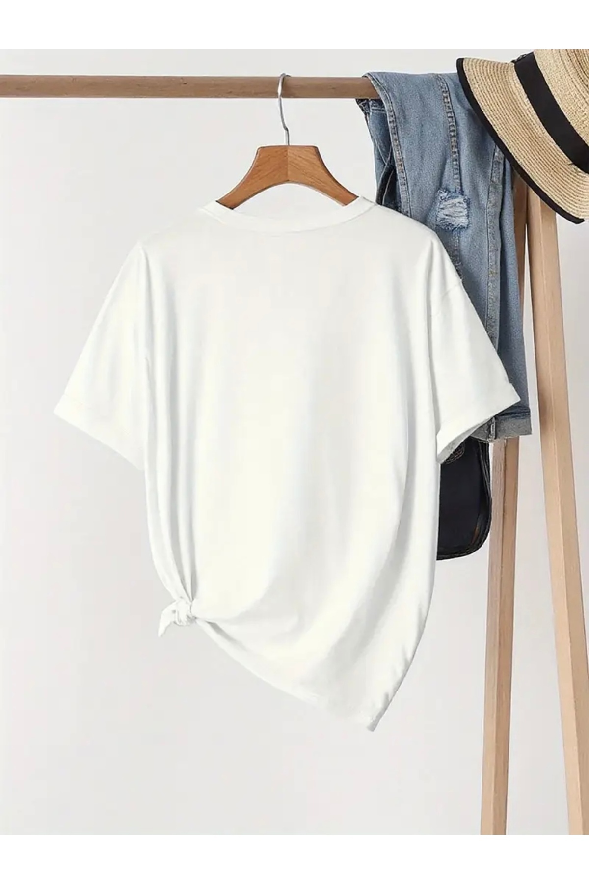 FUFLUNS  ÇİÇEK BASKILI OVERSİZE UNISEX KADIN/ERKEK TİŞÖRT - Görsel 2