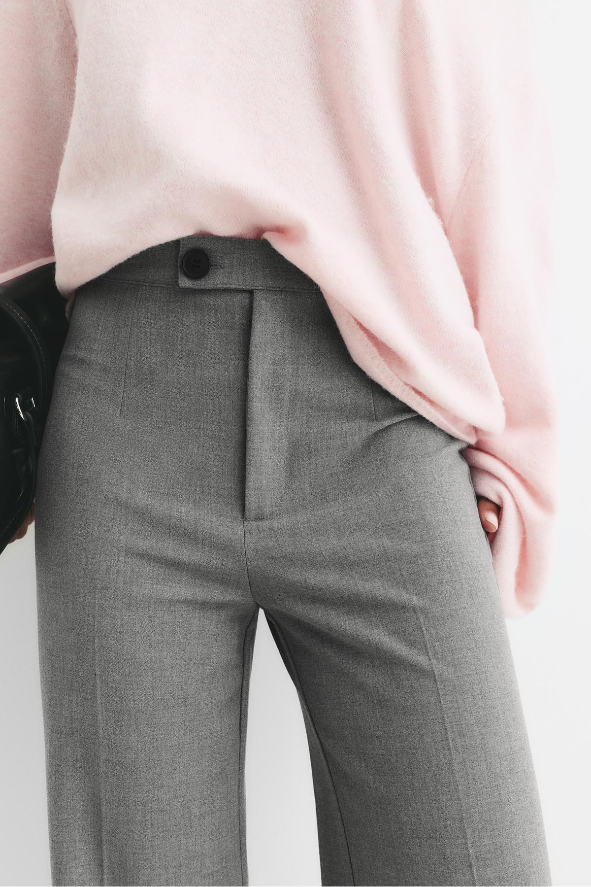 Pull & Bear  Pensli straight kumaş pantolon - Görsel 3